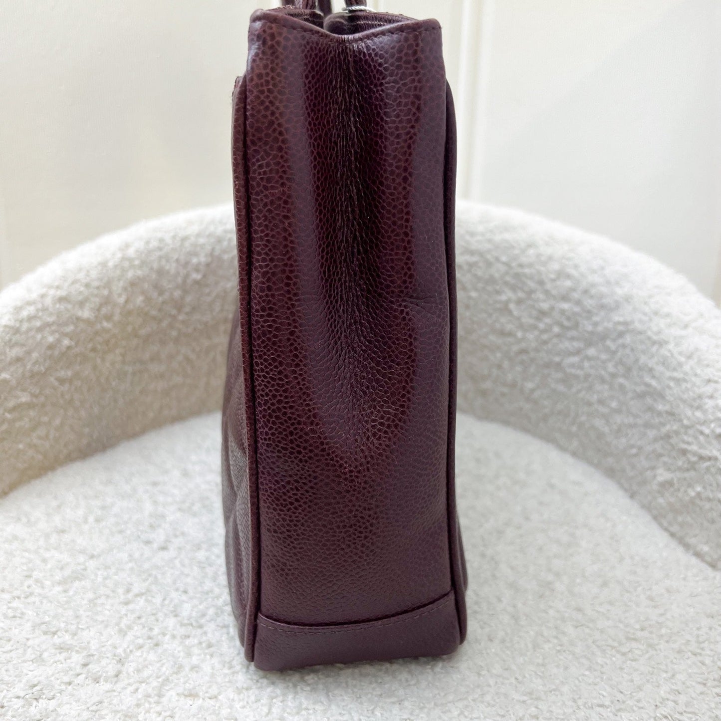 GLM- Shoulder Tote Bag in Dark Burgundy Red Caviar GHW