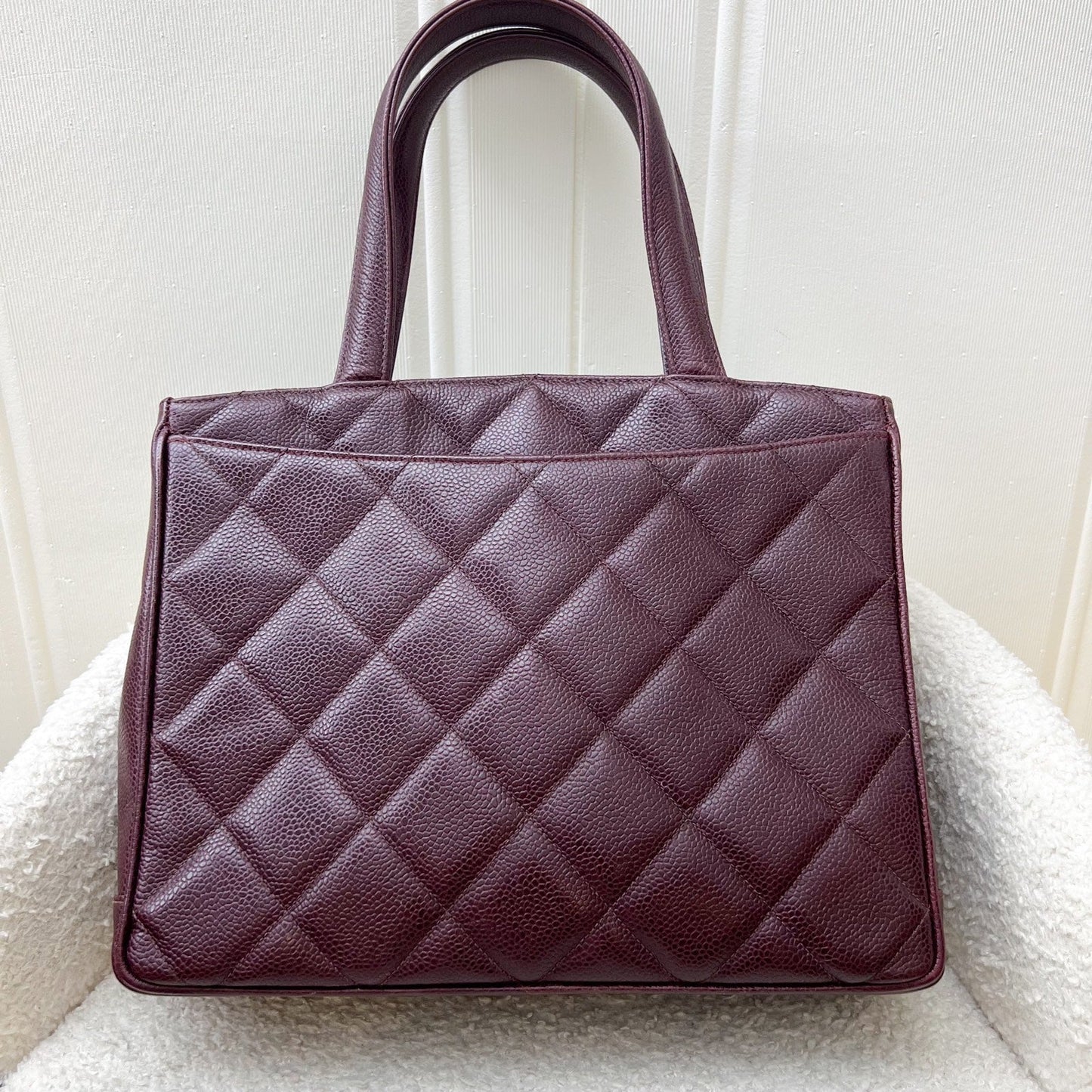 GLM- Shoulder Tote Bag in Dark Burgundy Red Caviar GHW