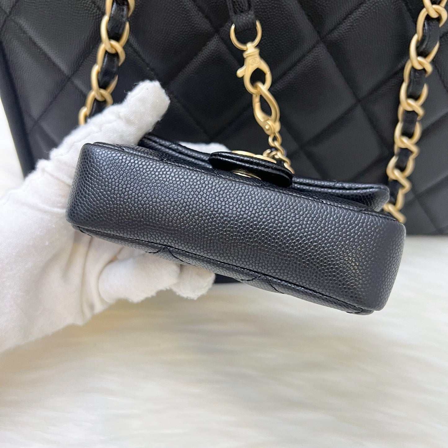 GLM-24A "2-in-1" Small Tote in Black Caviar and AGHW (Model: AS4940)