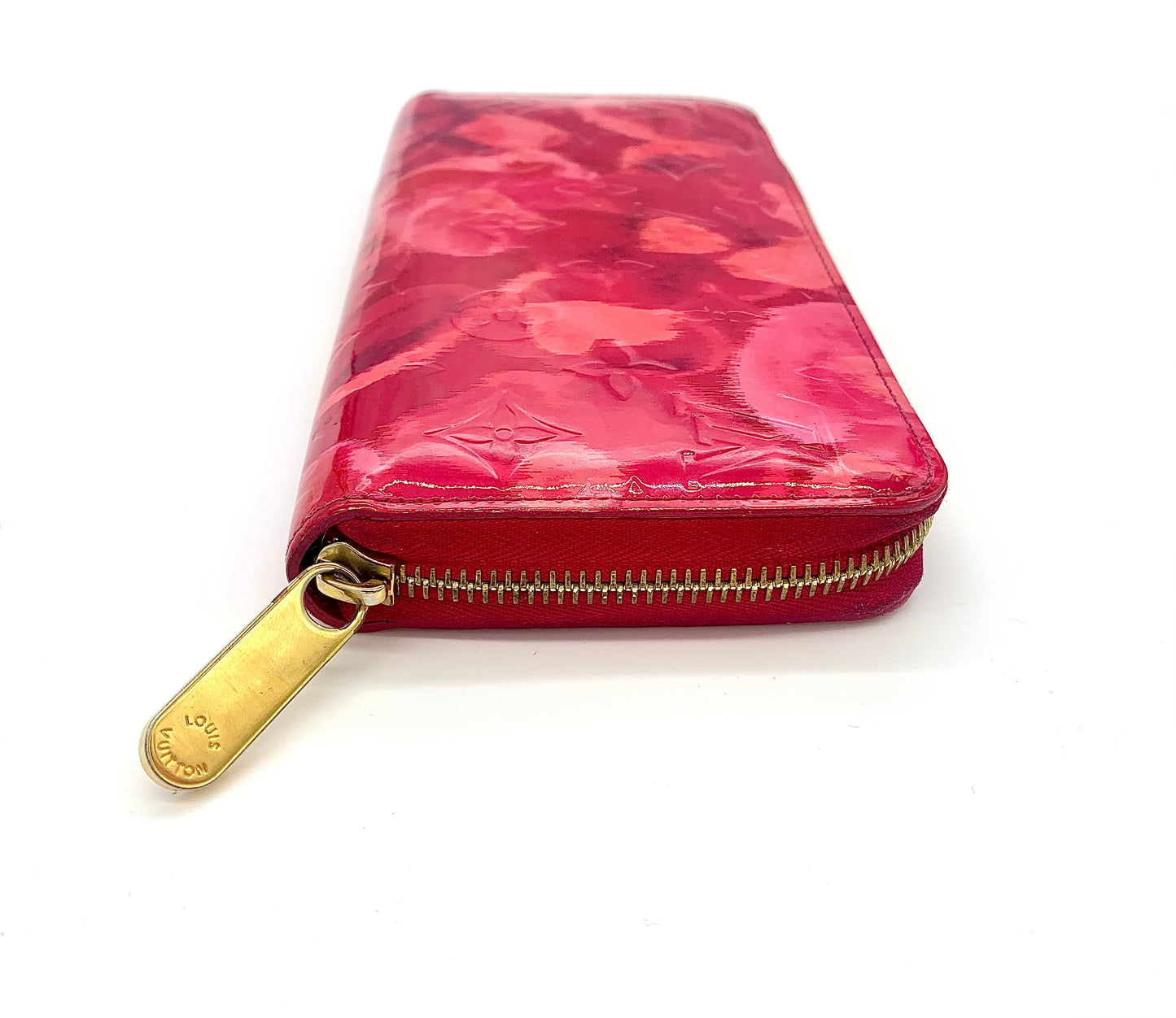LOUIS VUITTON VERNIS MONOGRAM ZIPPY ROSE IKAT WALLET