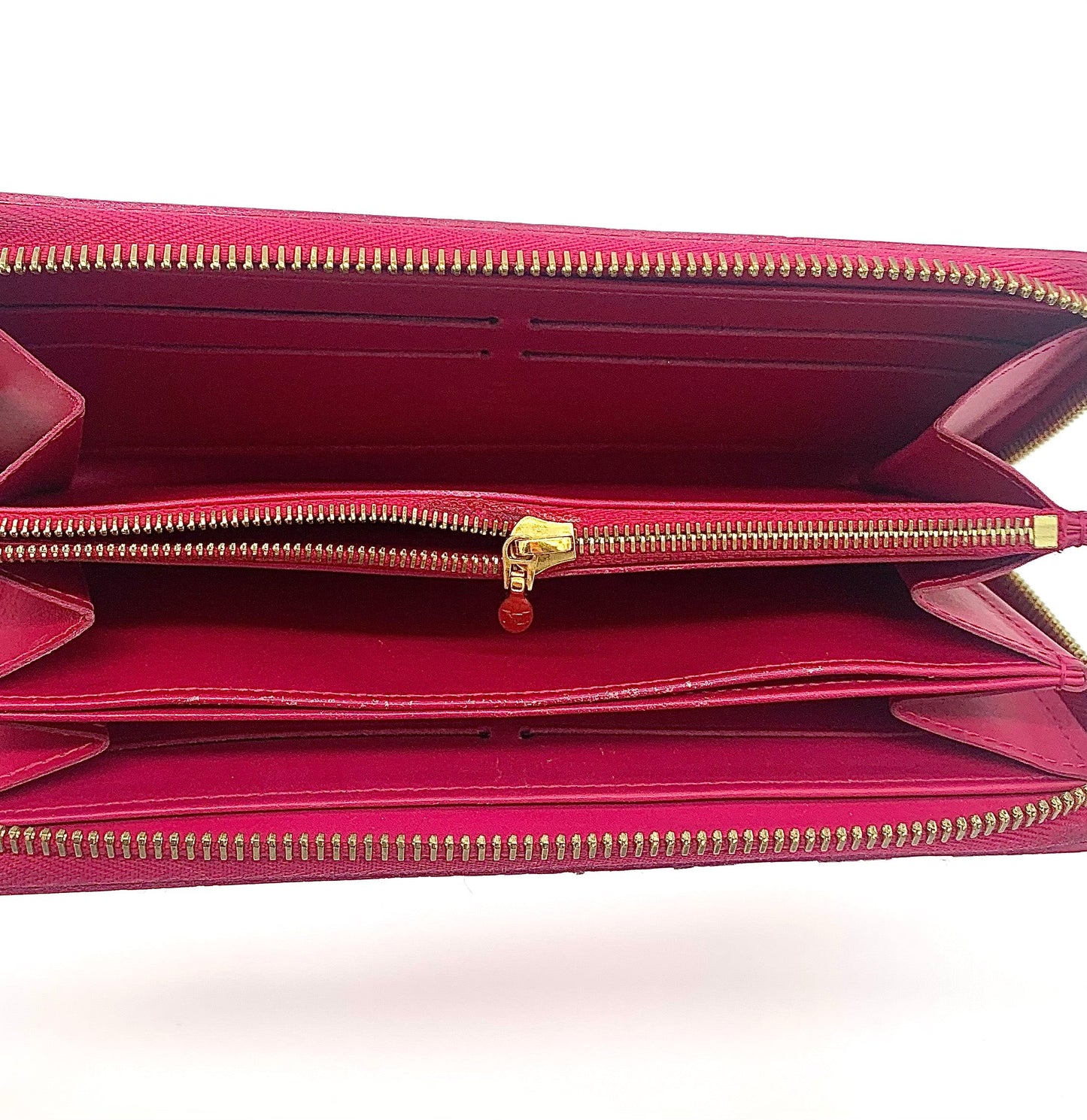 LOUIS VUITTON VERNIS MONOGRAM ZIPPY ROSE IKAT WALLET