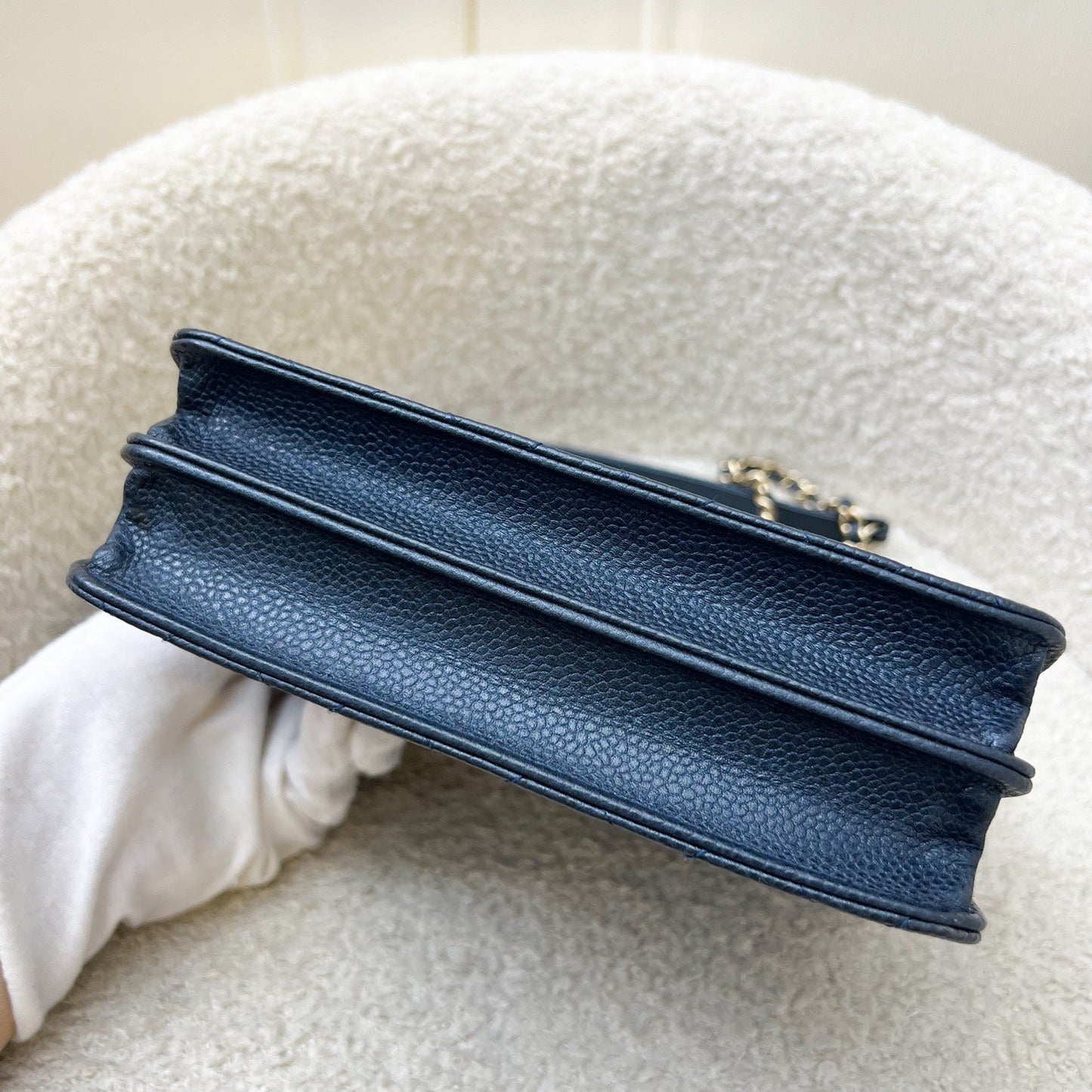 GLM-Square Wallet on Chain WOC in Metallic Blue Caviar and LGHW (Model: A84310)