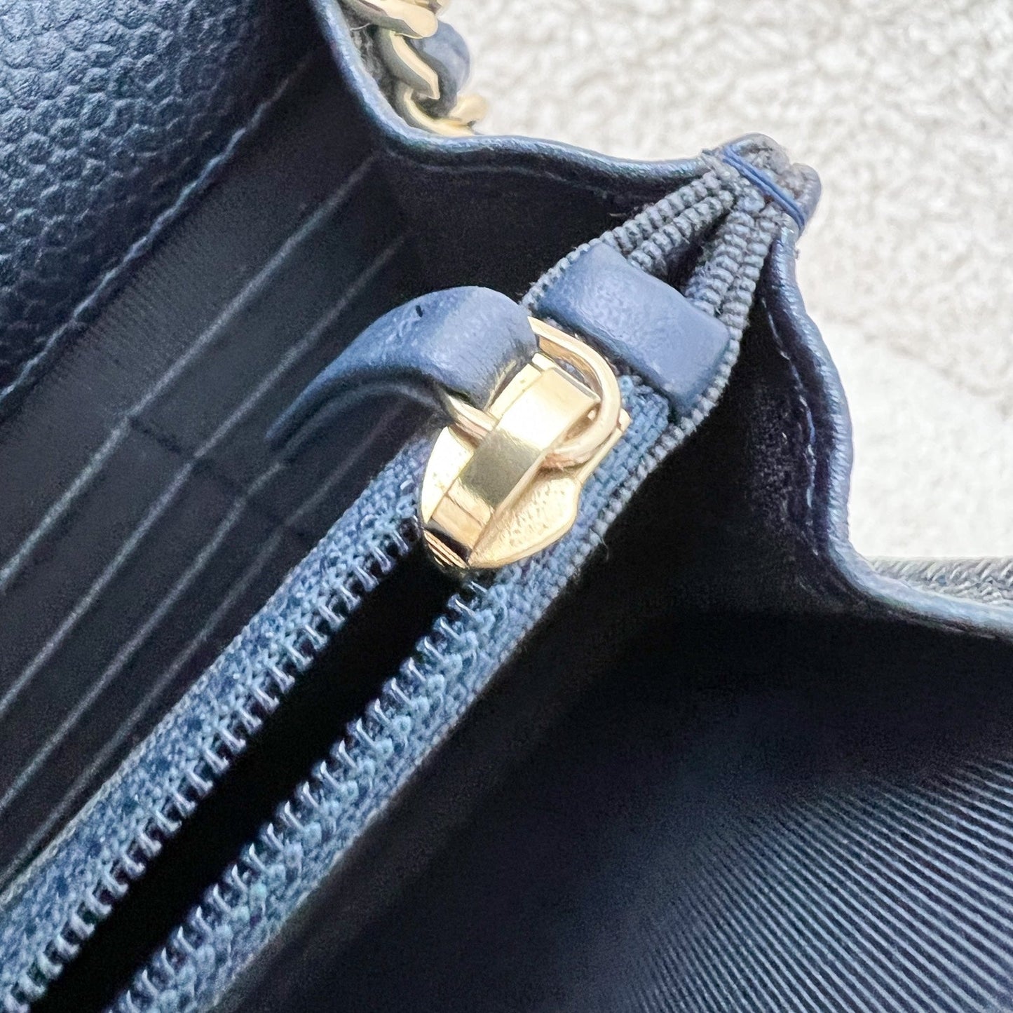 GLM-Square Wallet on Chain WOC in Metallic Blue Caviar and LGHW (Model: A84310)