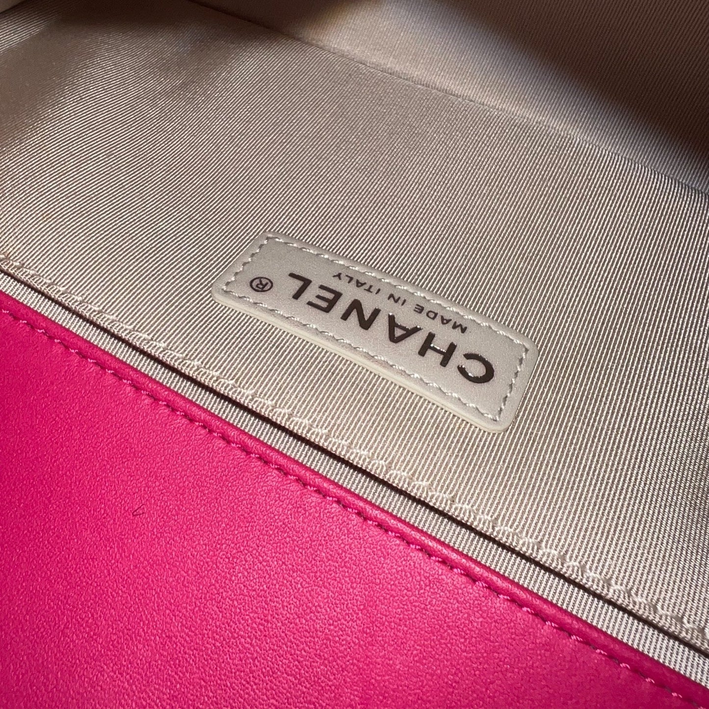 GLM-Medium 25cm Boy Flap in Hot Pink Lambskin and RHW