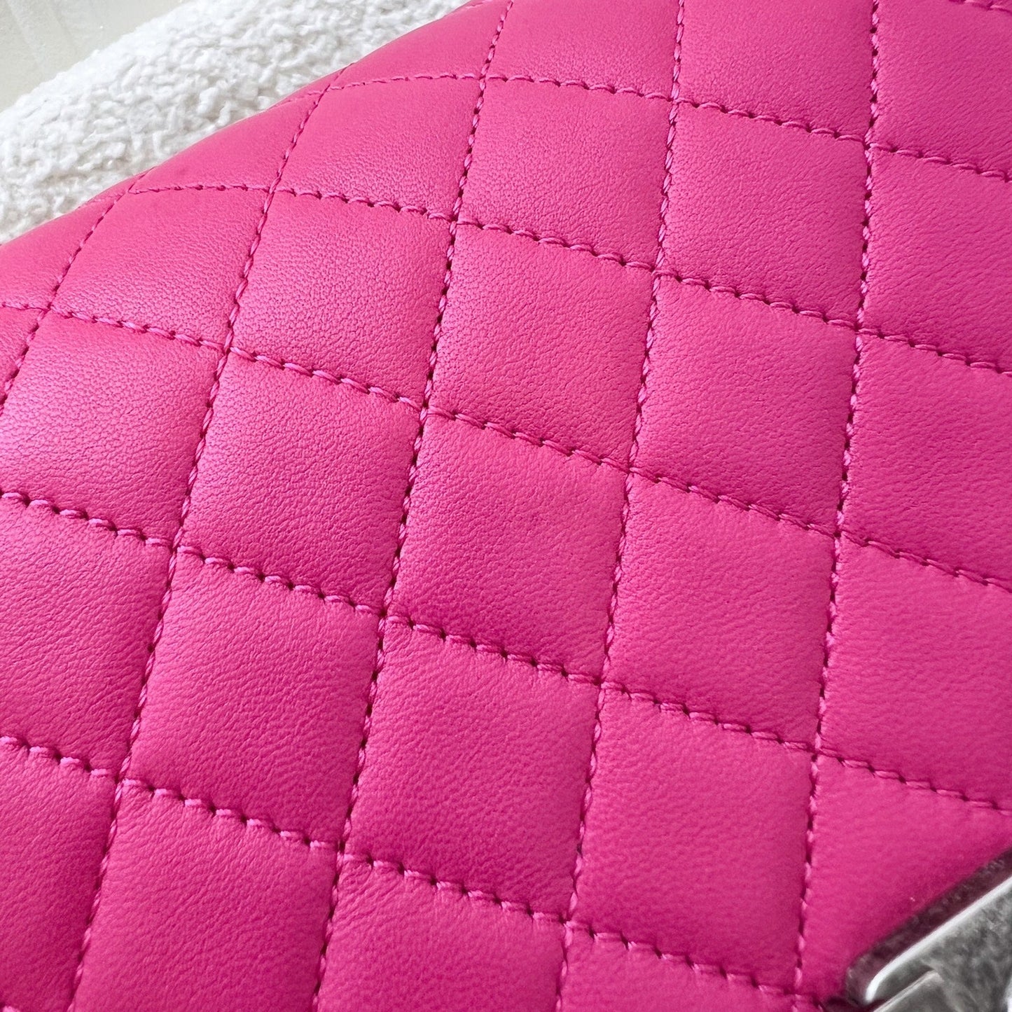 GLM-Medium 25cm Boy Flap in Hot Pink Lambskin and RHW