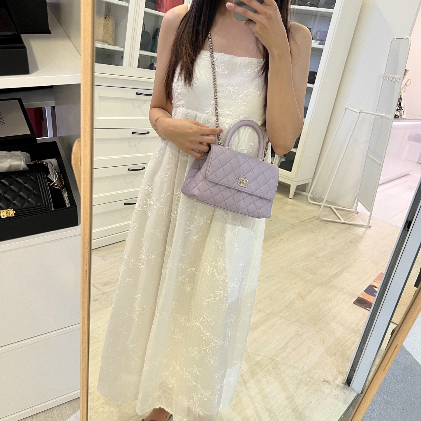 GLM-Small (24cm) Coco Handle in 24P Lilac Caviar and LGHW (Model: A92990)