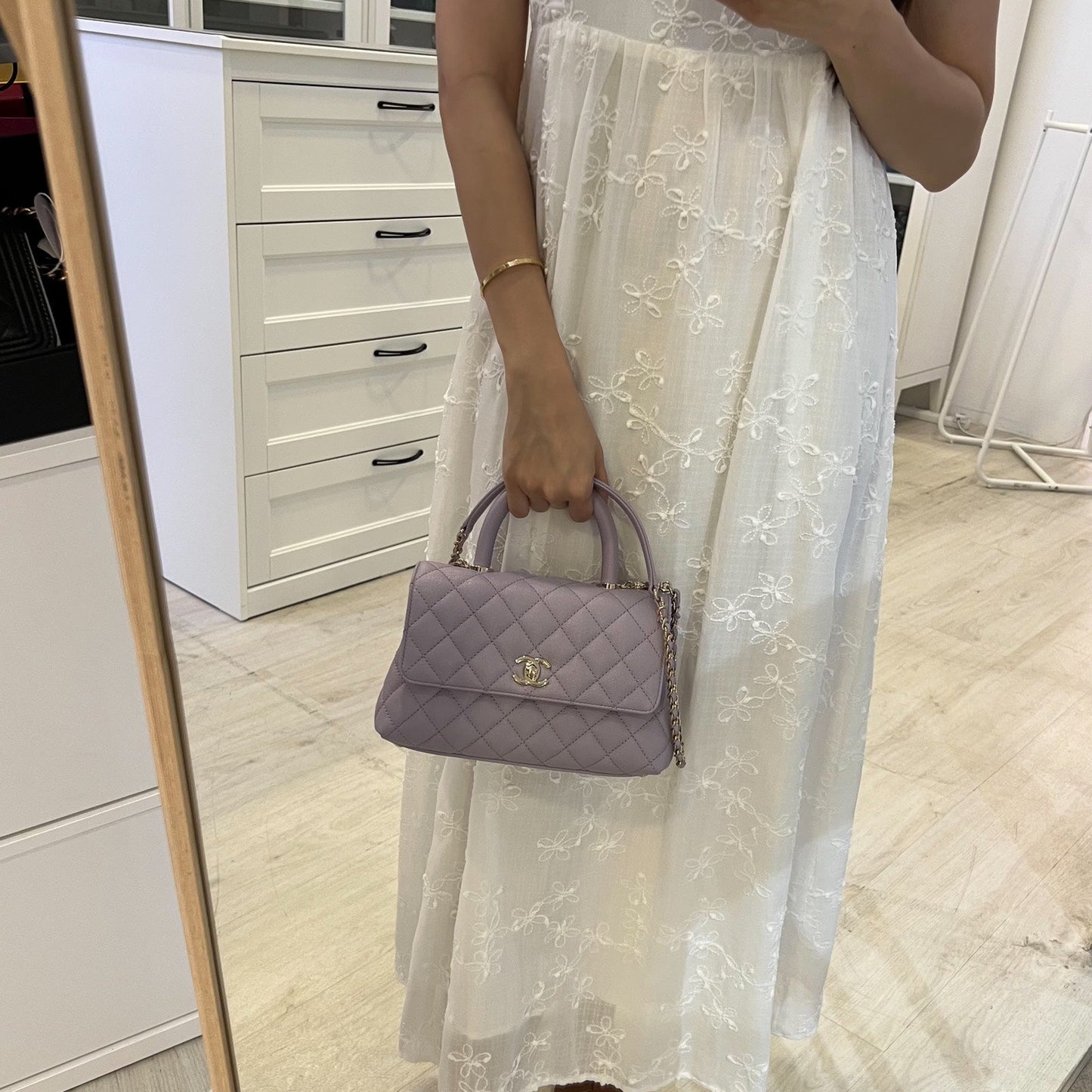 GLM-Small (24cm) Coco Handle in 24P Lilac Caviar and LGHW (Model: A92990)