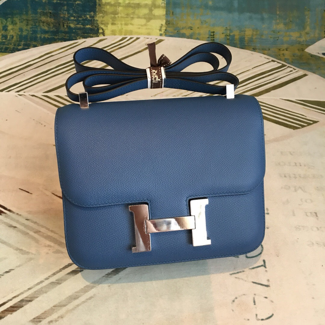GLAMI ConstanGLAMI 18 Epsom Navy Blue For Women Silver Toned Hardware, WomenÃ¢â‚¬â„¢s Handbags, Shoulder Bags 7.1in/18cm
