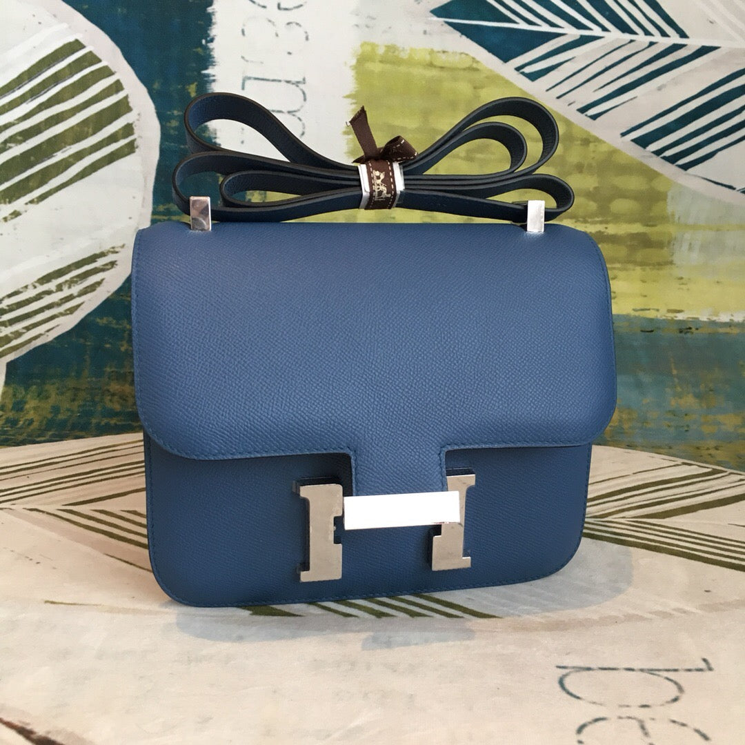 GLAMI ConstanGLAMI 18 Epsom Navy Blue For Women Silver Toned Hardware, WomenÃ¢â‚¬â„¢s Handbags, Shoulder Bags 7.1in/18cm