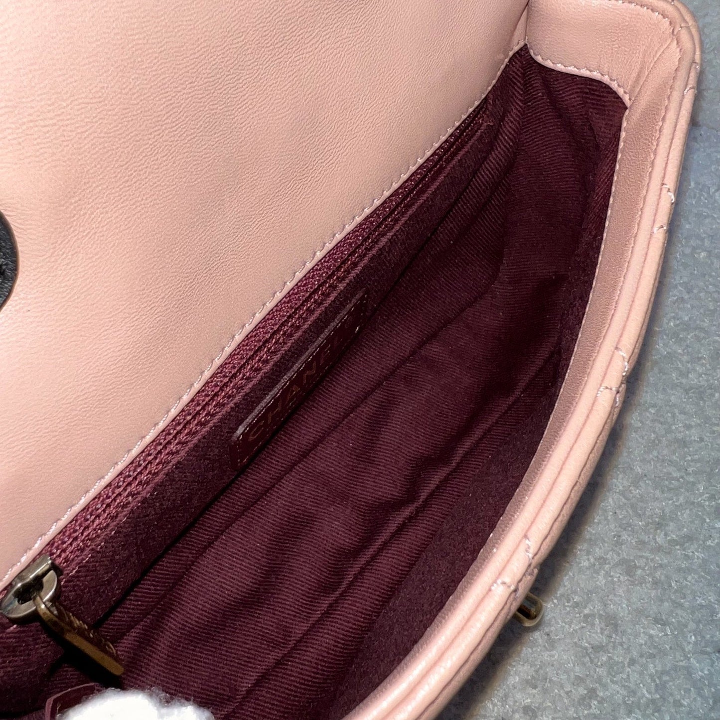 GLM-Seasonal Mini Rectangle Flap Bag in Nude Pink and AGHW