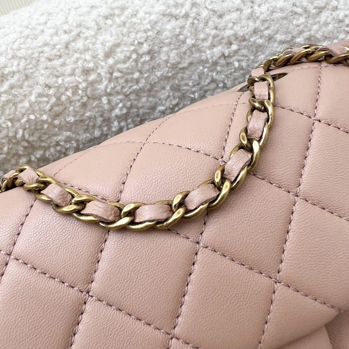 GLM-Seasonal Mini Rectangle Flap Bag in Nude Pink and AGHW