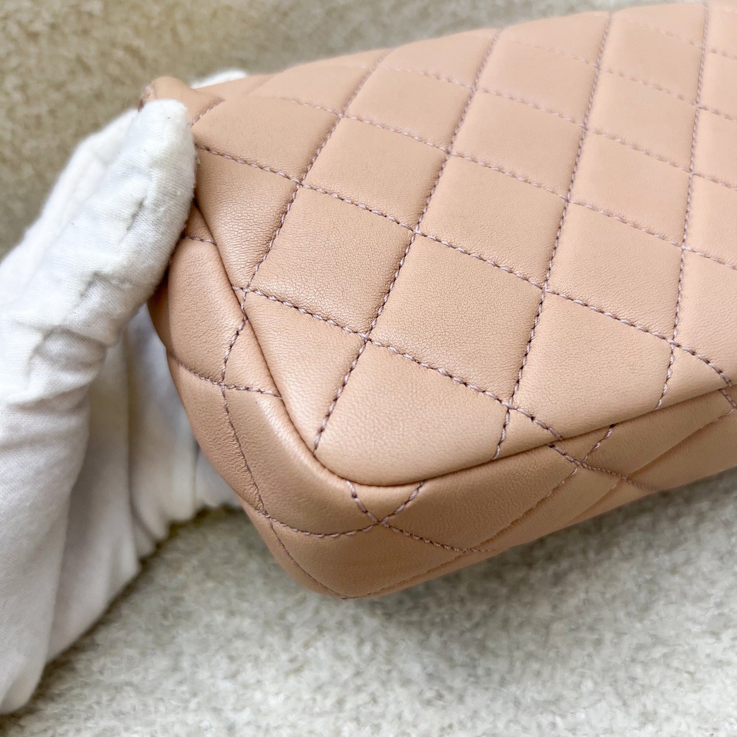GLM-Seasonal Mini Rectangle Flap Bag in Nude Pink and AGHW
