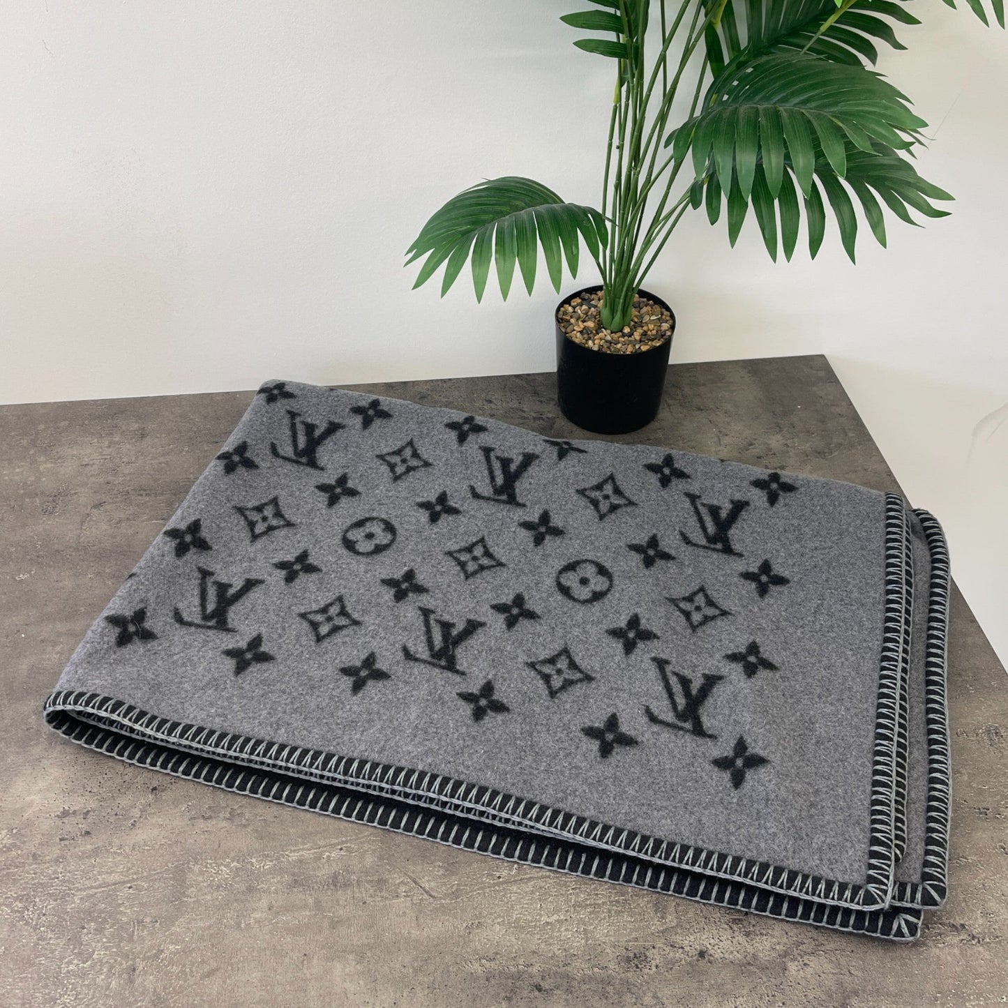 Monogram Blanket Black