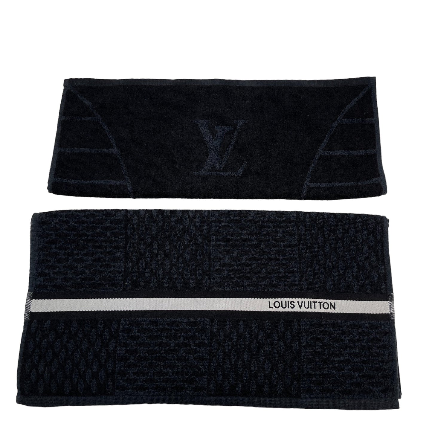 Men's Set Damier Graphite Drawstring Bag & 2 Towel Black