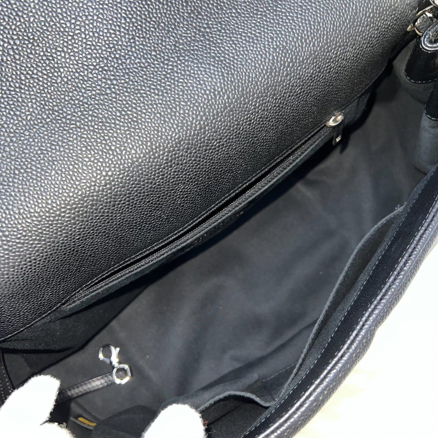 GLM-Maxi AGLM-ordion Shoulder Bag in Black Caviar and SHW