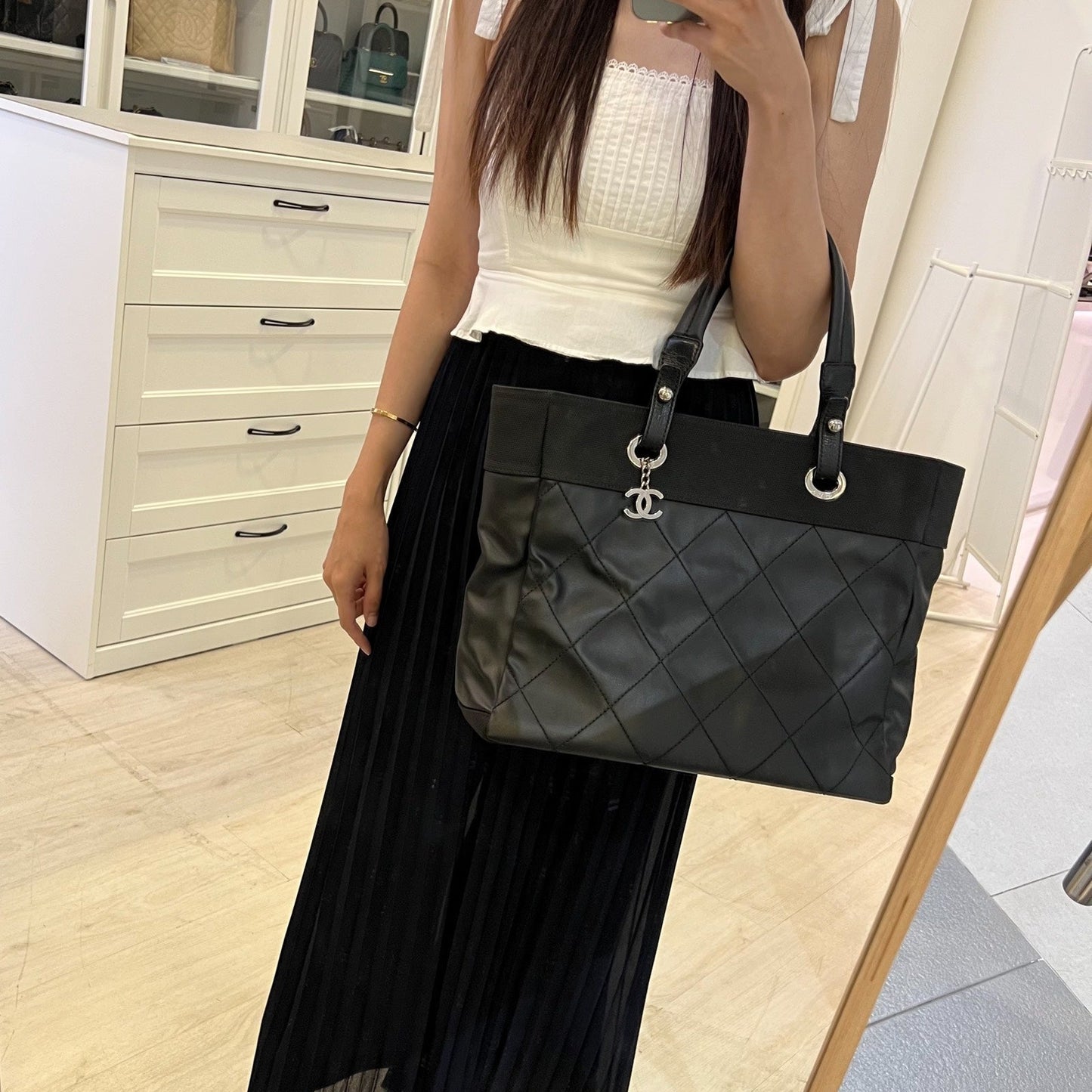 GLM-Paris Biarritz Large Tote in Black and SHW