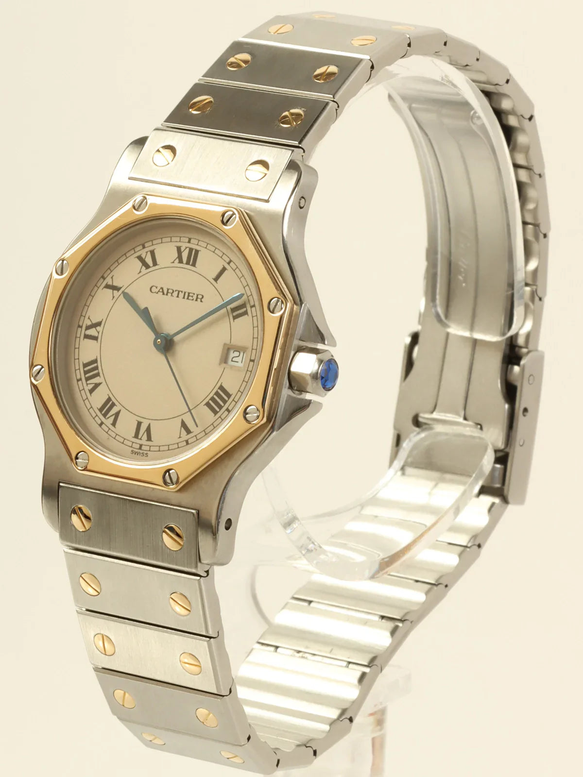 CARTIER Santos Octagon Lm Silver/Gold