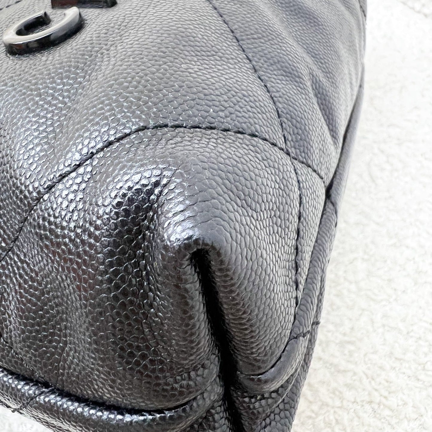 GLM-22 Mini Hobo Handbag in Black Shiny Caviar and AGHW