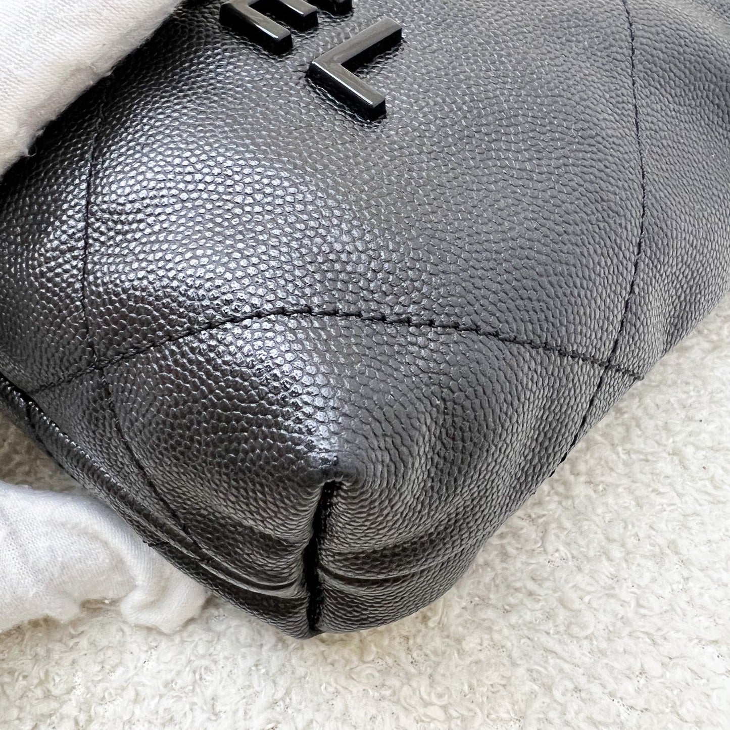 GLM-22 Mini Hobo Handbag in Black Shiny Caviar and AGHW