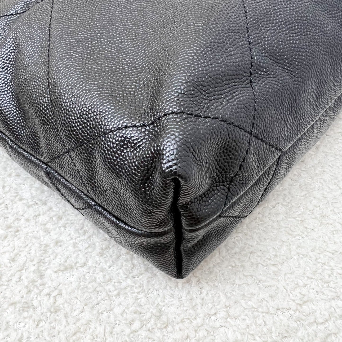 GLM-22 Mini Hobo Handbag in Black Shiny Caviar and AGHW