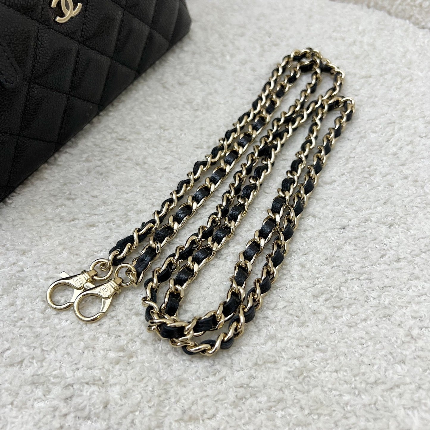 GLM-Micro Coco Handle Flap Bag in Black Caviar and LGHW (AP4244)
