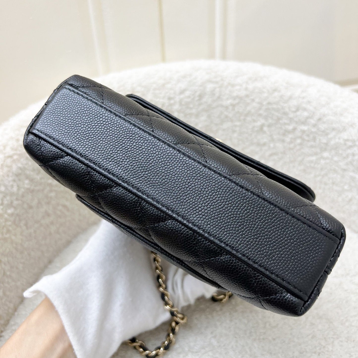 GLM-Micro Coco Handle Flap Bag in Black Caviar and LGHW (AP4244)