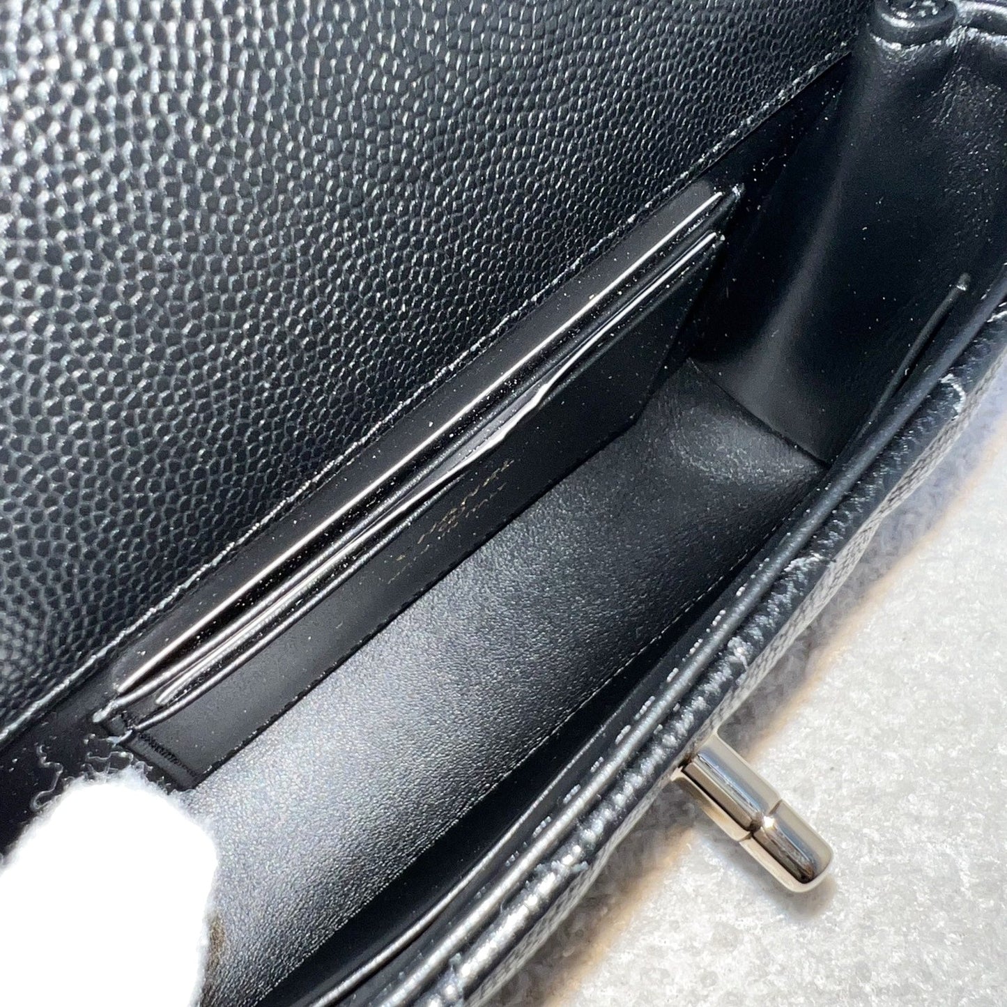 GLM-Micro Coco Handle Flap Bag in Black Caviar and LGHW (AP4244)