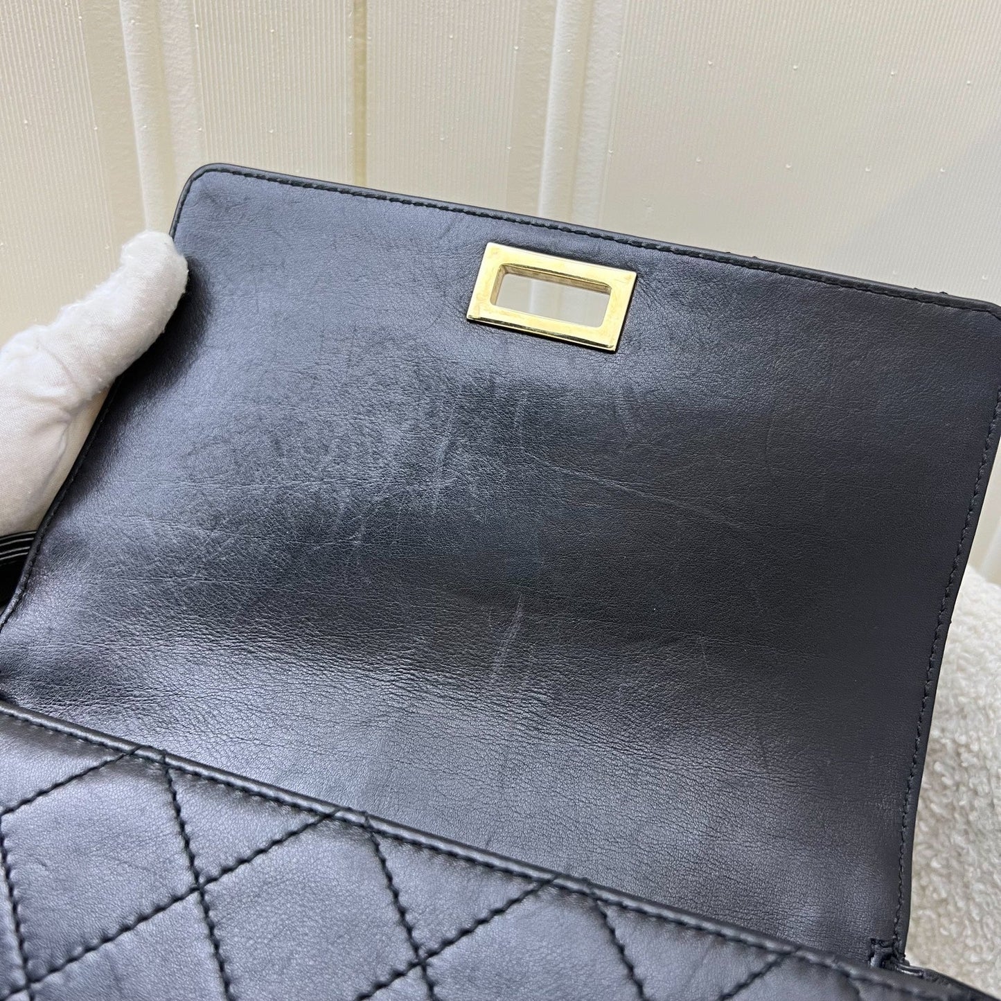 GLM- 2.55 Reissue Trapezoid in Black Lambskin and GHW