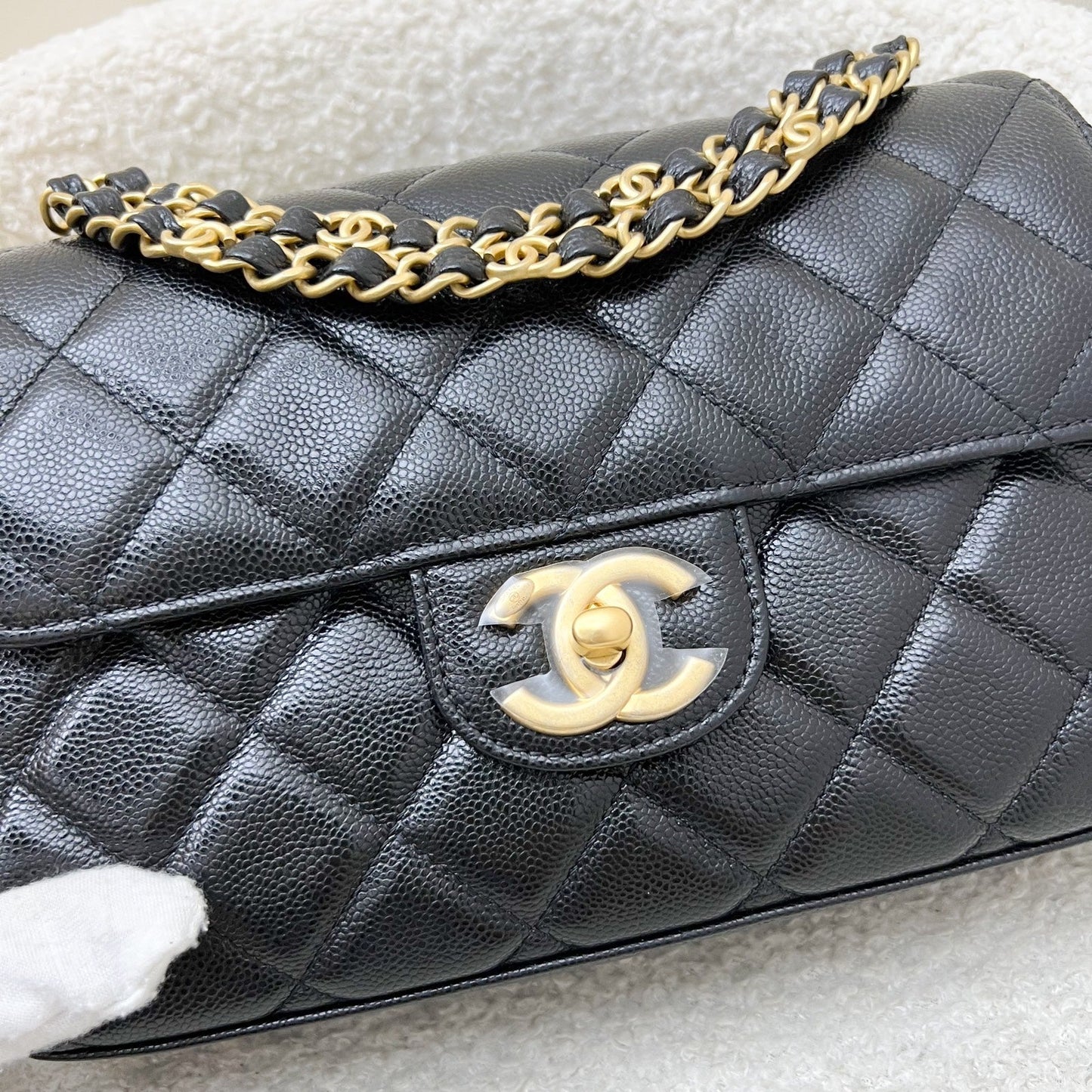 GLM-25P Seasonal Small / Mini Flap Bag in Black Caviar and AGHW (Model: AS5240)