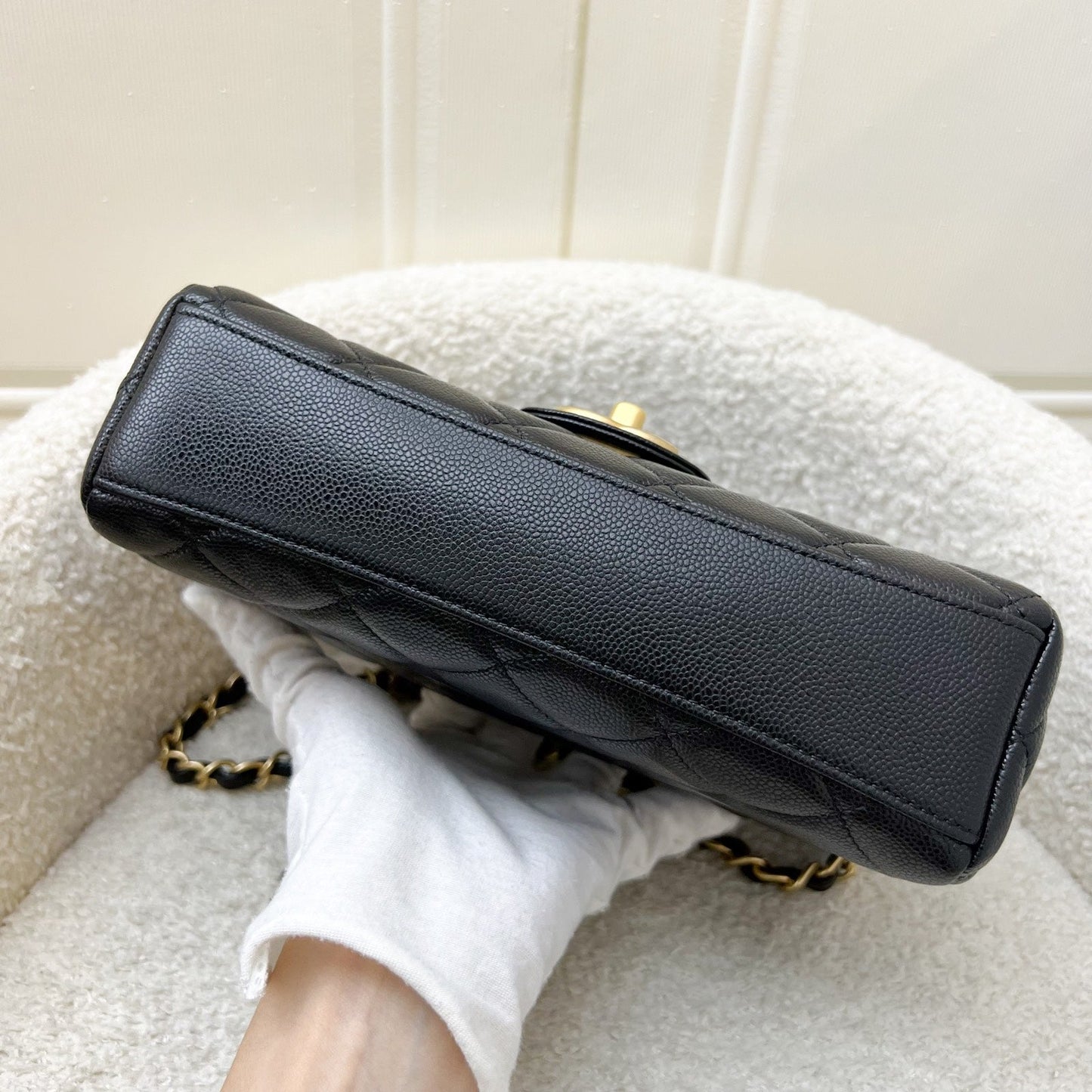 GLM-25P Seasonal Small / Mini Flap Bag in Black Caviar and AGHW (Model: AS5240)