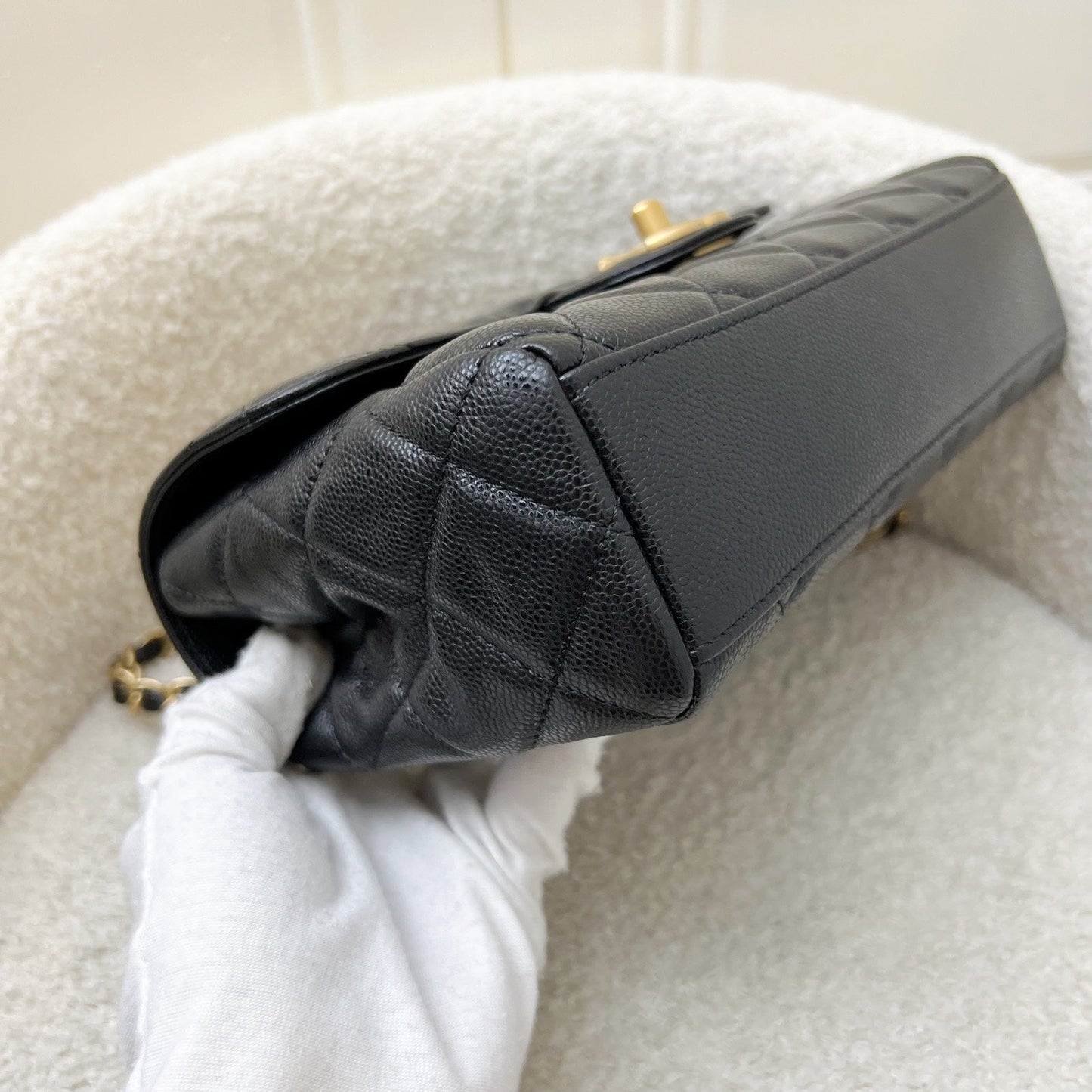 GLM-25P Seasonal Small / Mini Flap Bag in Black Caviar and AGHW (Model: AS5240)