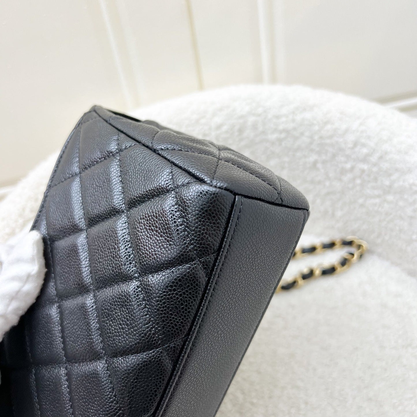 GLM-25P Seasonal Small / Mini Flap Bag in Black Caviar and AGHW (Model: AS5240)