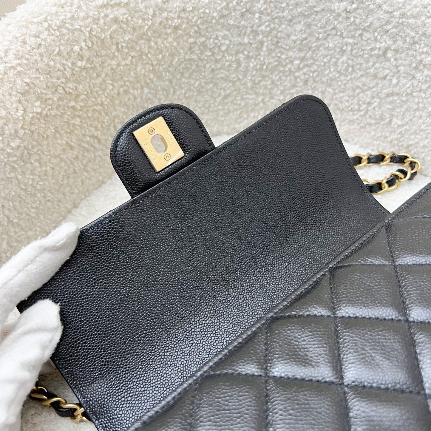 GLM-25P Seasonal Small / Mini Flap Bag in Black Caviar and AGHW (Model: AS5240)