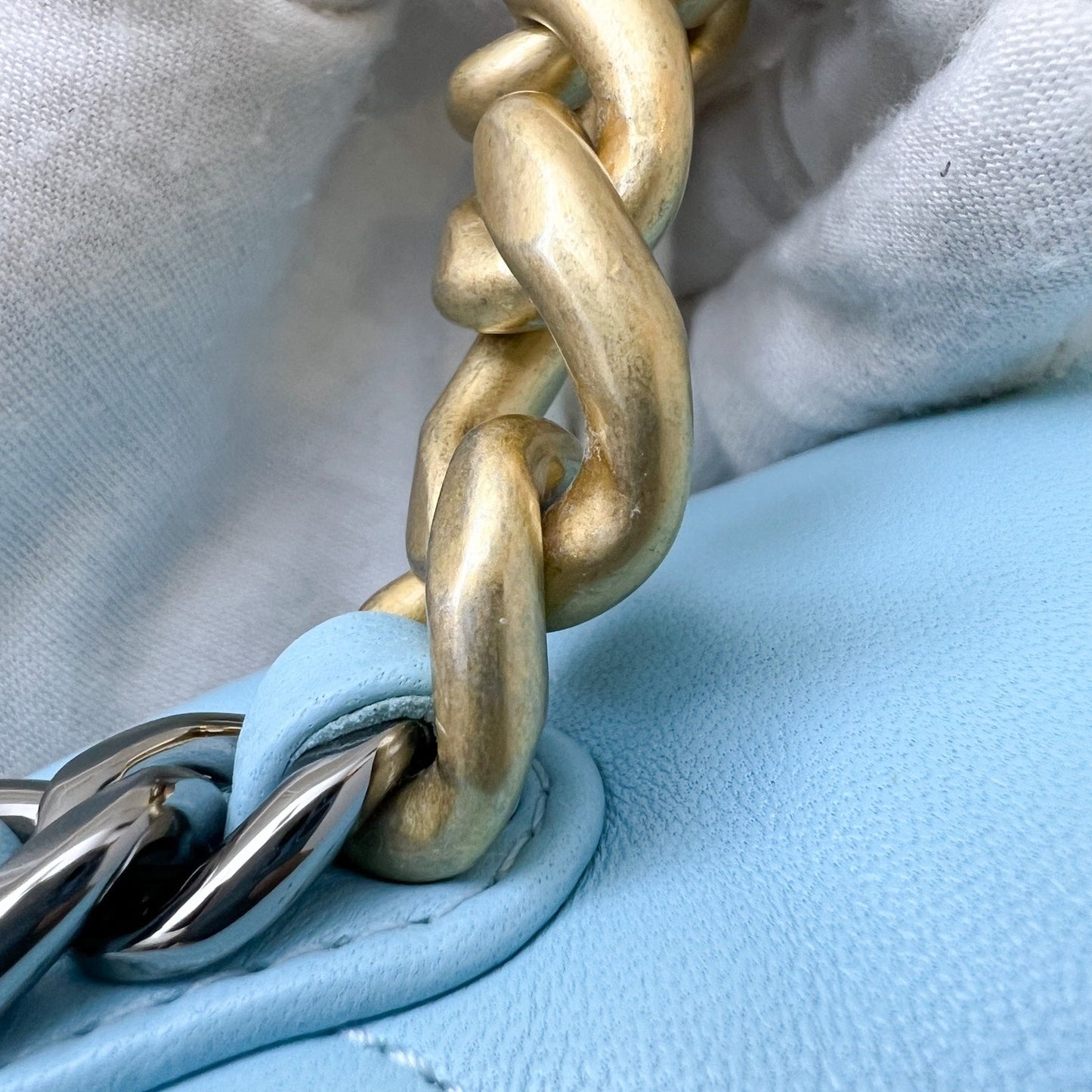 GLM-19 Small Flap in Sky Blue Lambskin and 3-Tone Hardware (Model: AS1160)