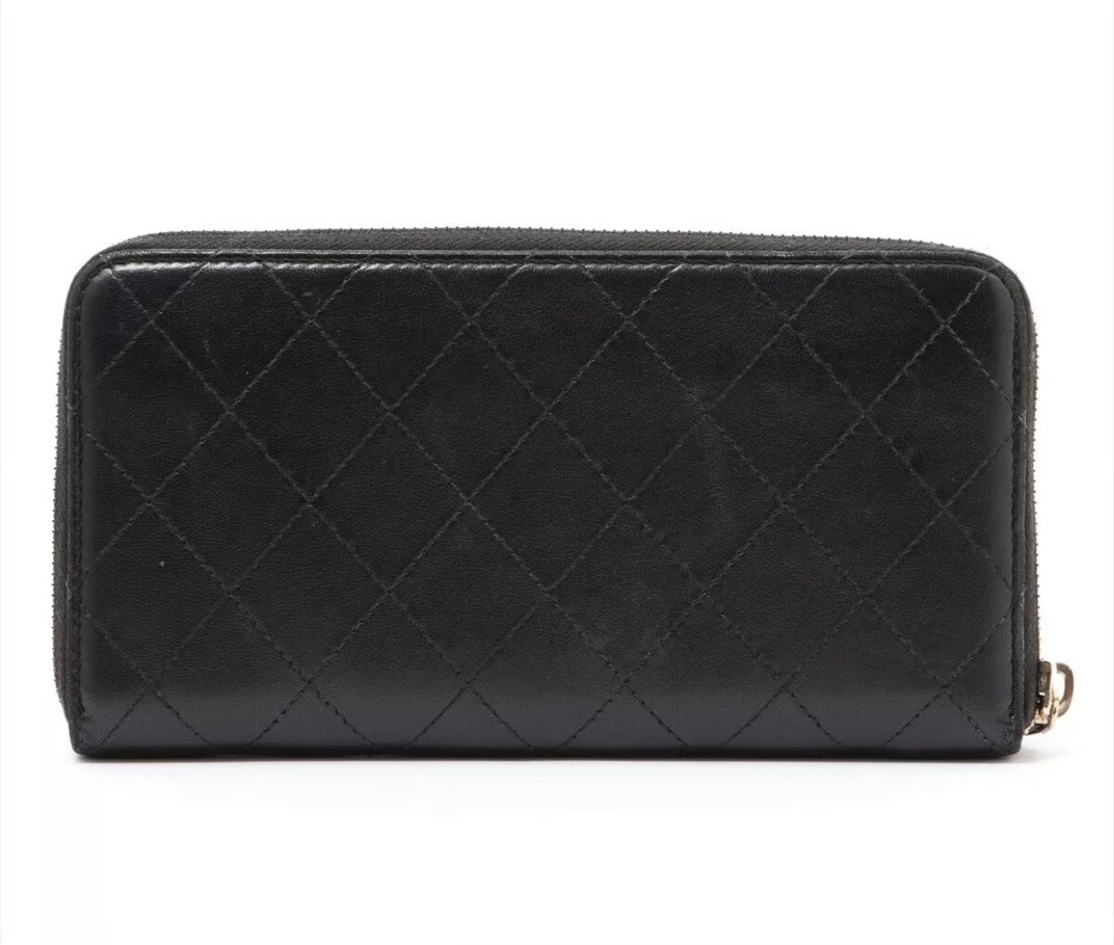 GLM-Caviar Leather Quilted Long Zippy Wallet