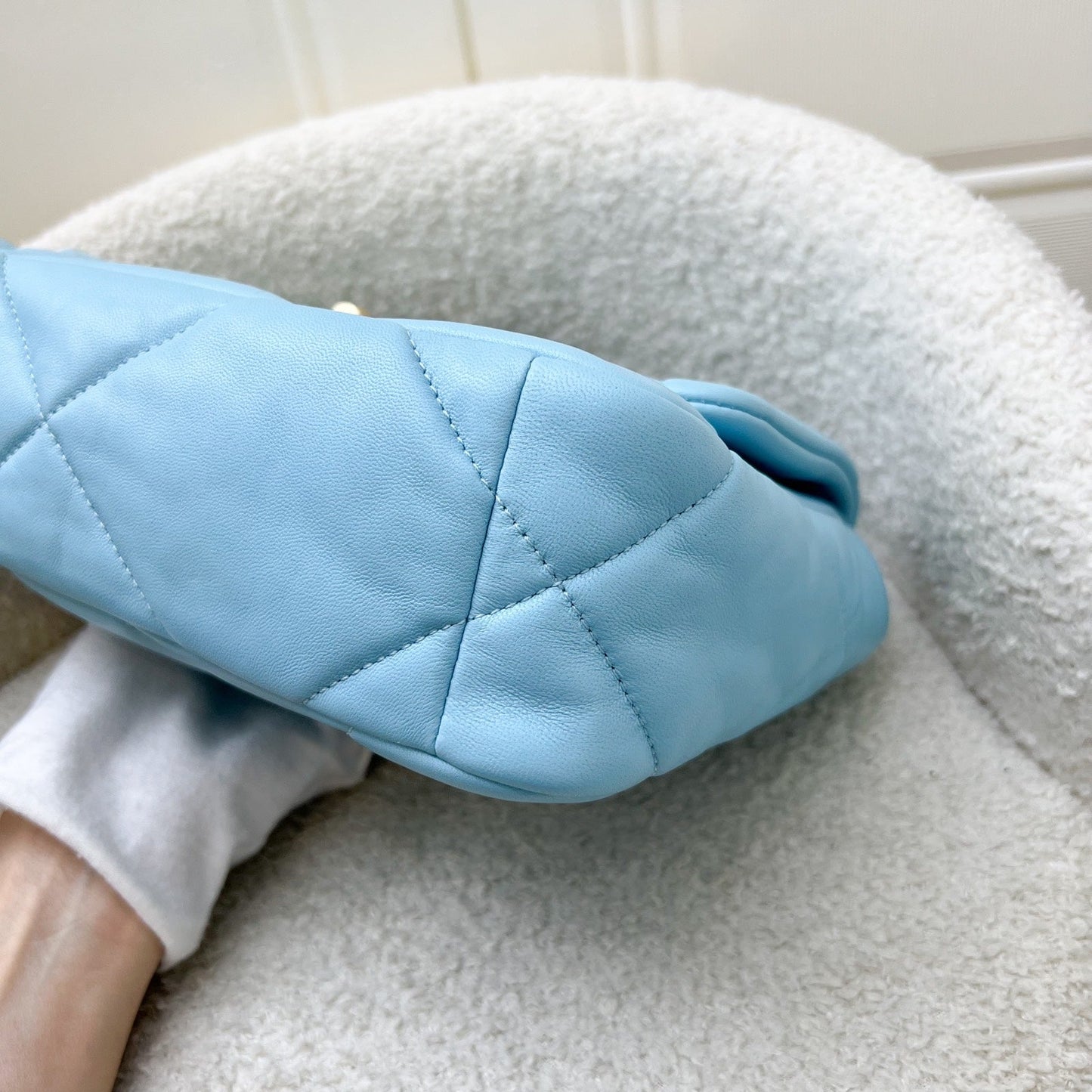 GLM-19 Small Flap in Sky Blue Lambskin and 3-Tone Hardware (Model: AS1160)