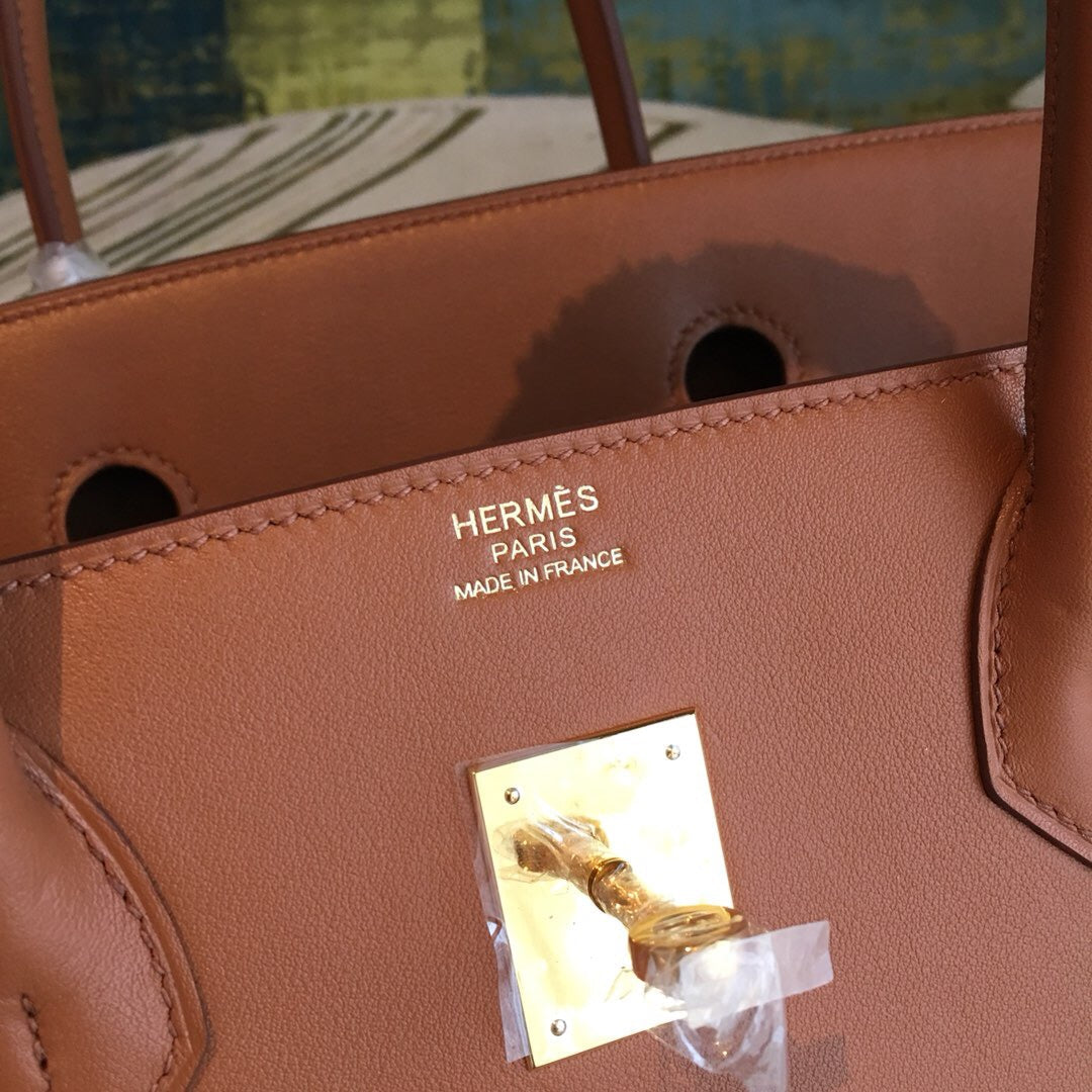 HM Birkin Brown For Women Gold Toned Hardware 11.8in/30cm