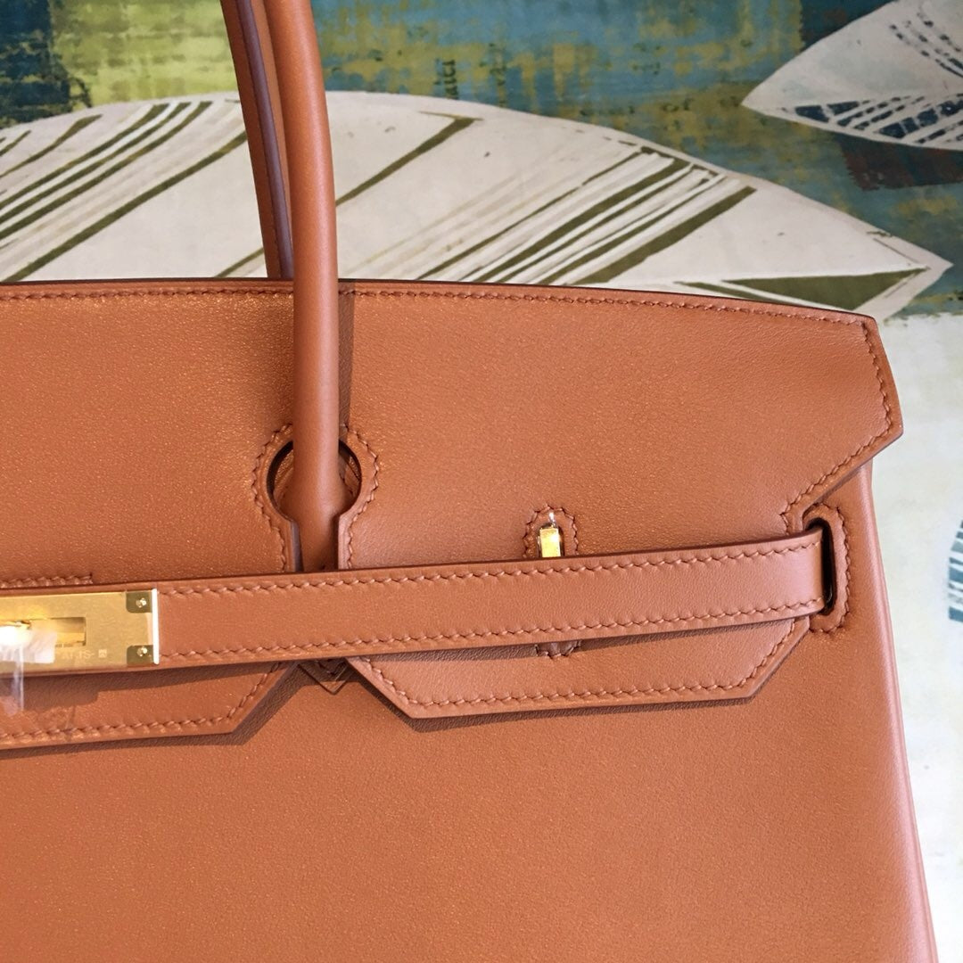 HM Birkin Brown For Women Gold Toned Hardware 11.8in/30cm