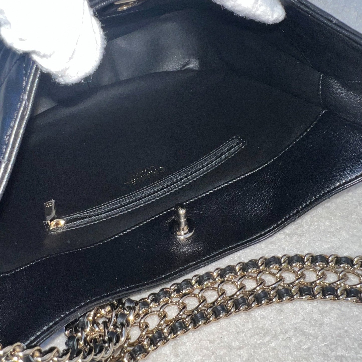 GLM-22P Hobo Bag in Black Lambskin and LGHW (Model: AS3153)