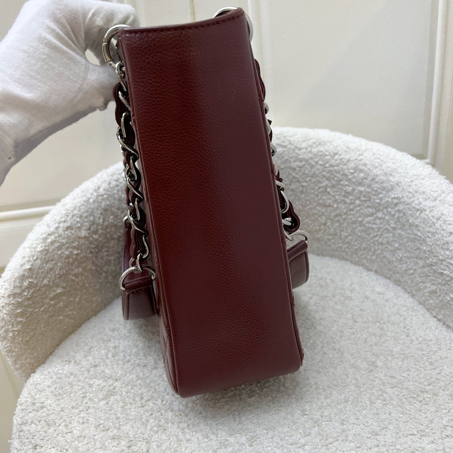 GLM-Petite Shopping Tote PST in Burgundy Red Caviar and SHW