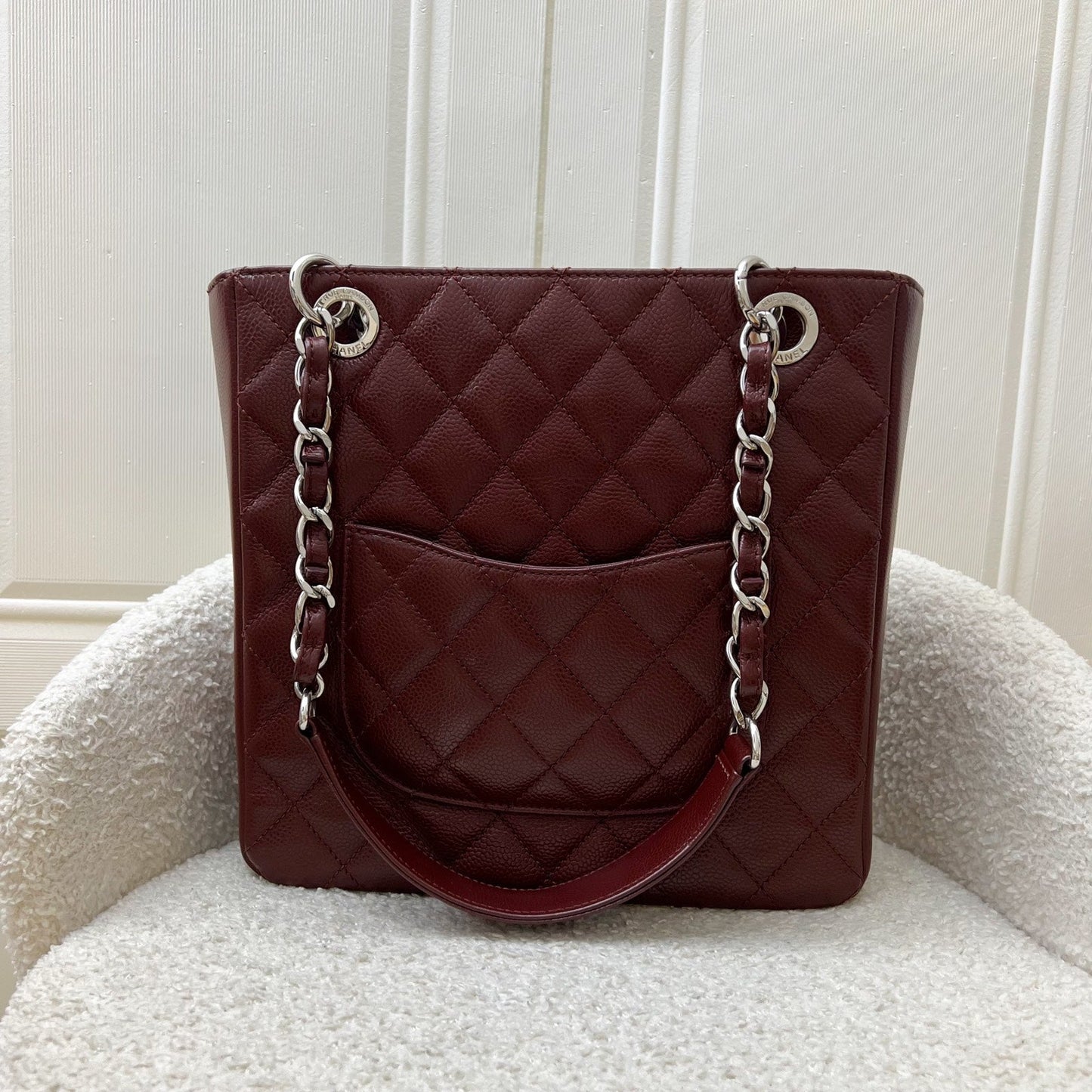 GLM-Petite Shopping Tote PST in Burgundy Red Caviar and SHW