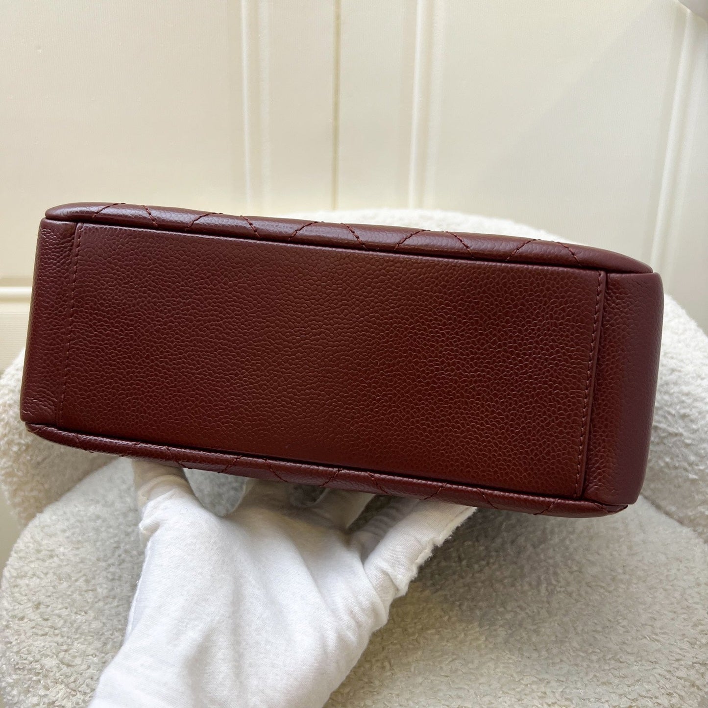 GLM-Petite Shopping Tote PST in Burgundy Red Caviar and SHW