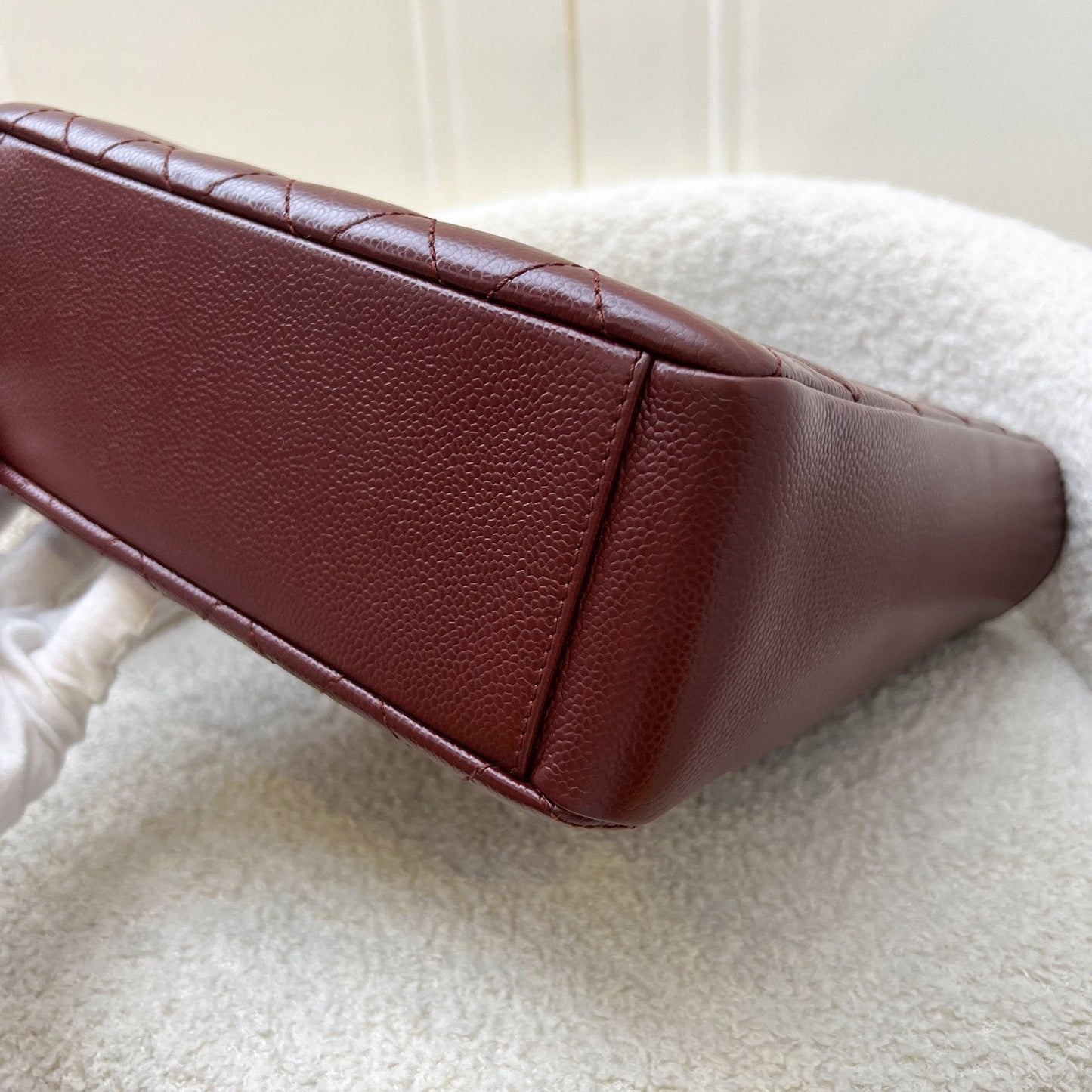 GLM-Petite Shopping Tote PST in Burgundy Red Caviar and SHW