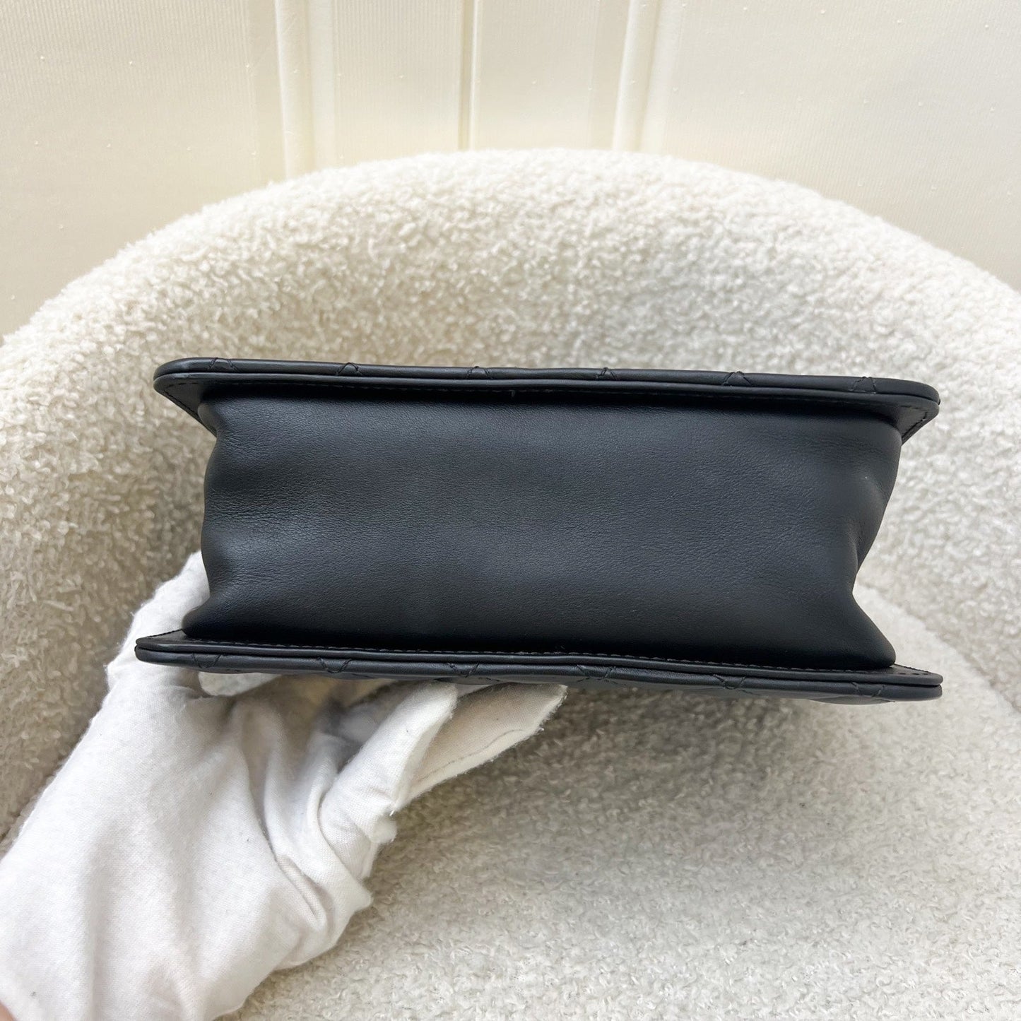 GLM-Mini AGLM-ordion Tote in Black Lambskin and AGHW (Model: AS1750)