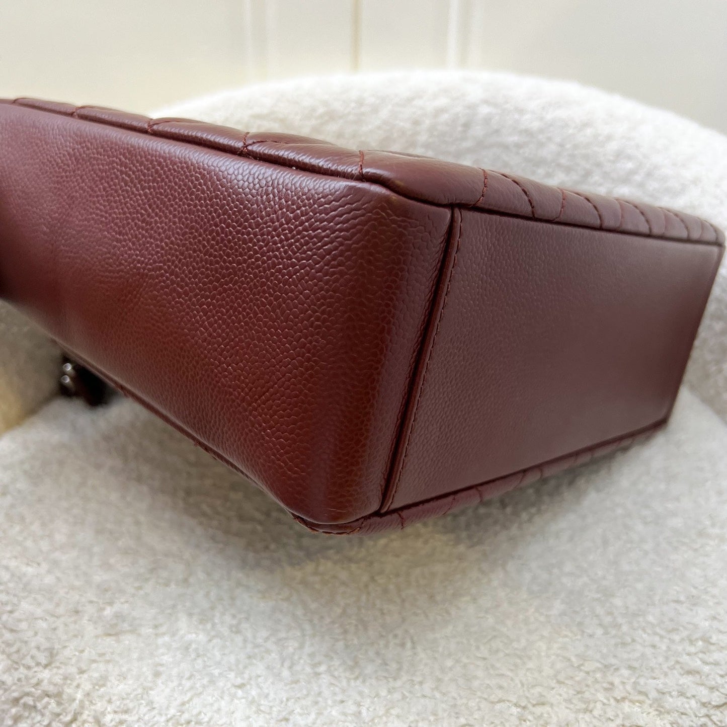 GLM-Petite Shopping Tote PST in Burgundy Red Caviar and SHW