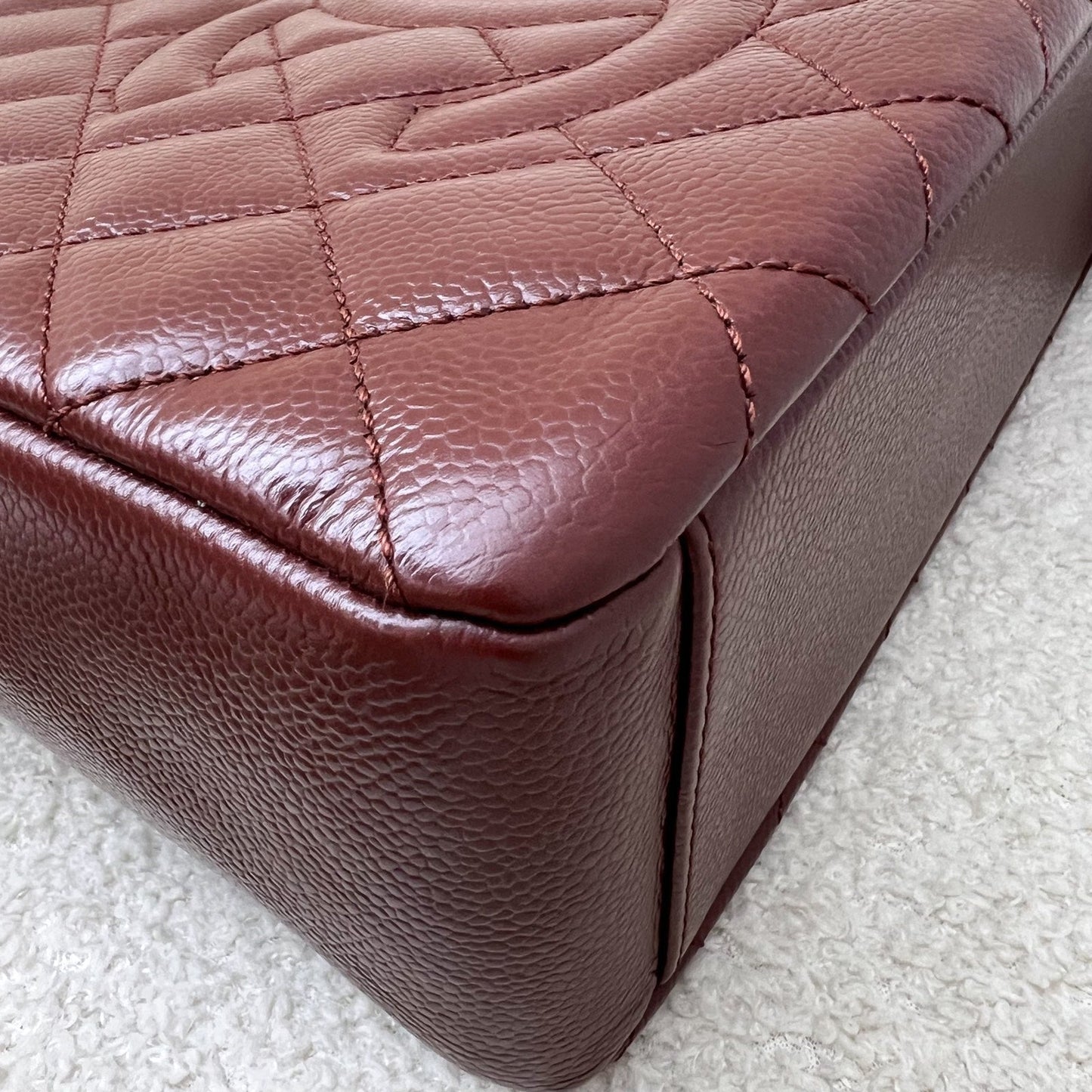 GLM-Petite Shopping Tote PST in Burgundy Red Caviar and SHW