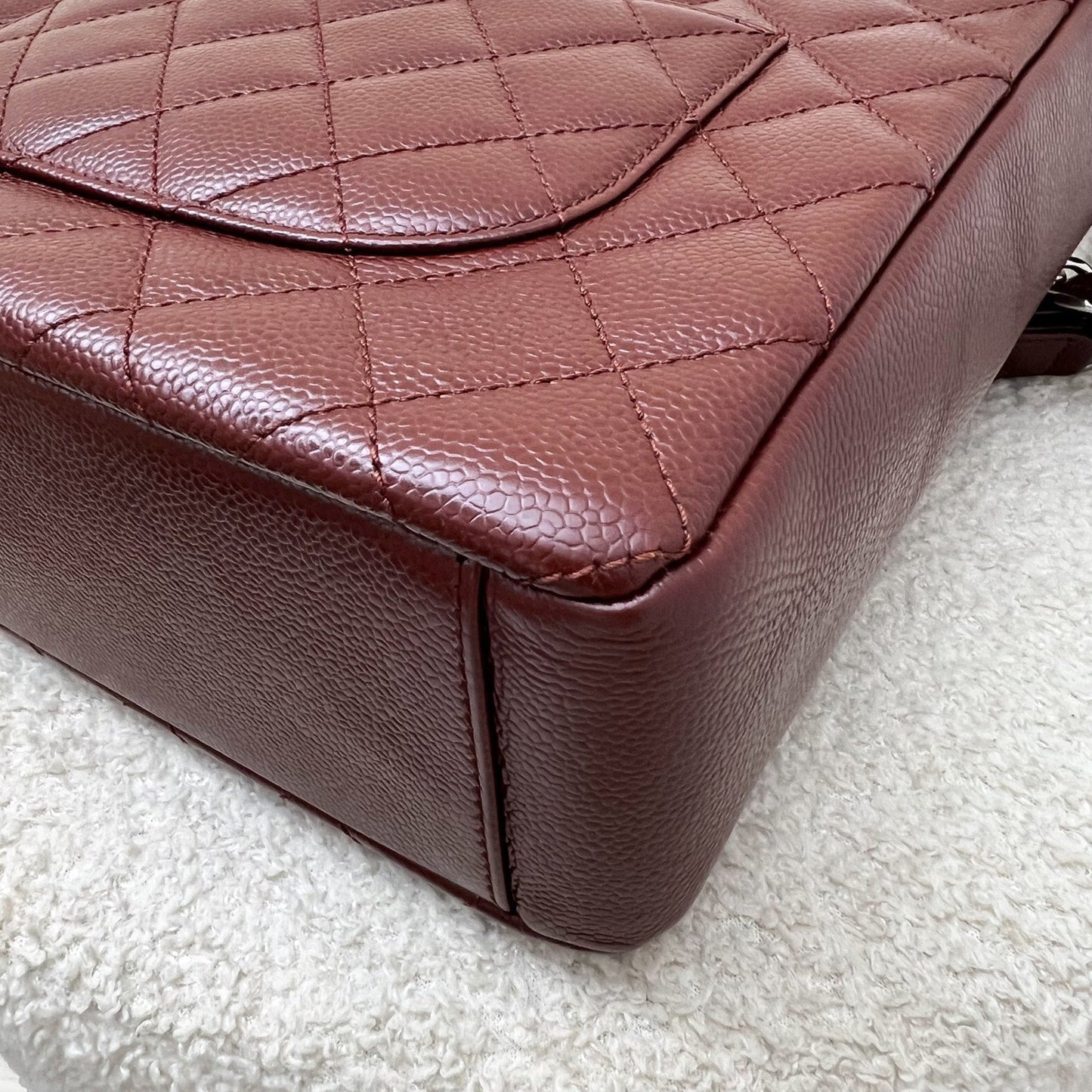 GLM-Petite Shopping Tote PST in Burgundy Red Caviar and SHW