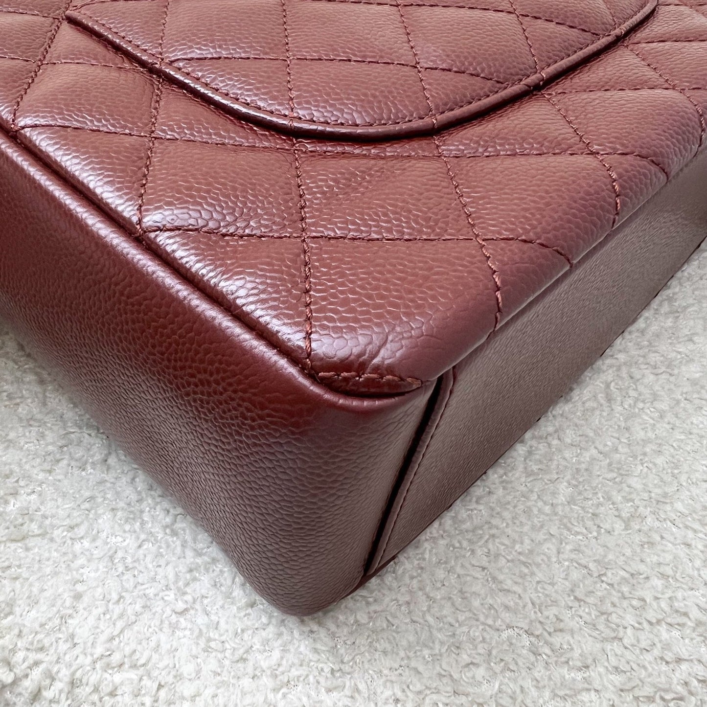 GLM-Petite Shopping Tote PST in Burgundy Red Caviar and SHW