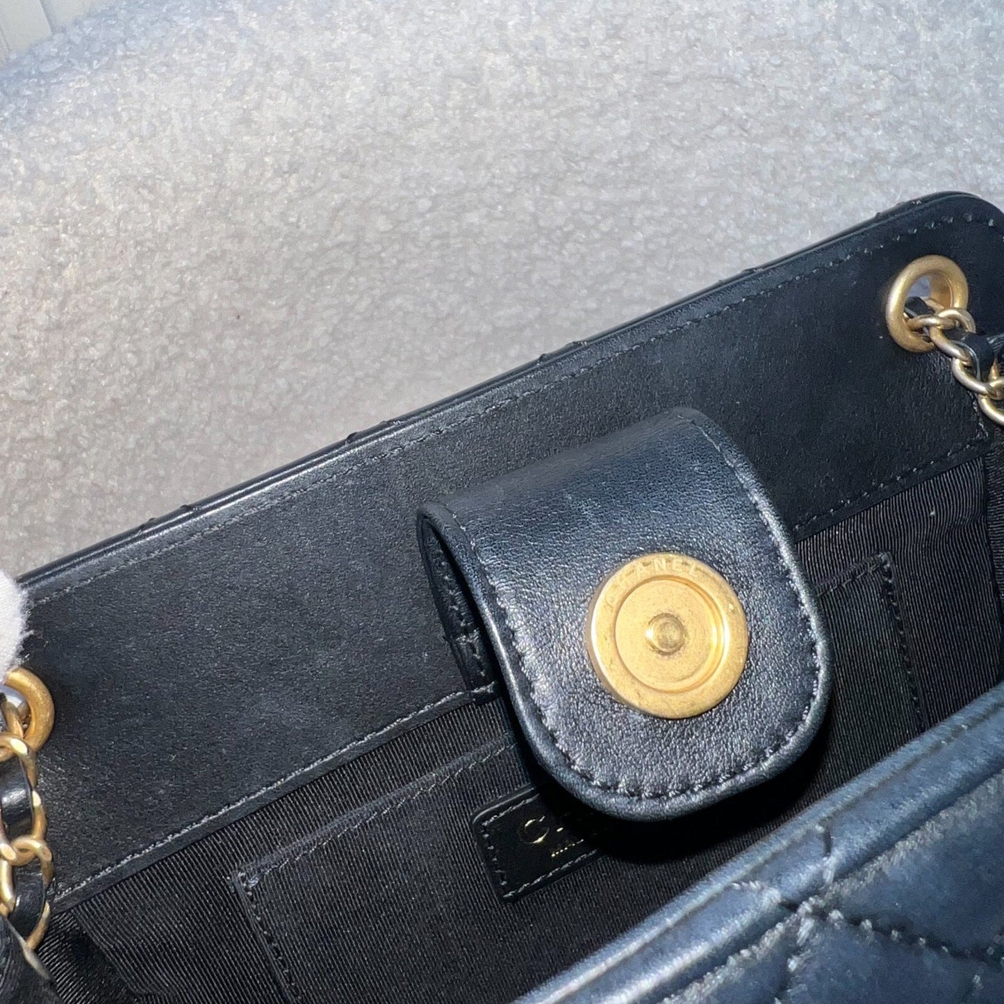 GLM-Mini AGLM-ordion Tote in Black Lambskin and AGHW (Model: AS1750)