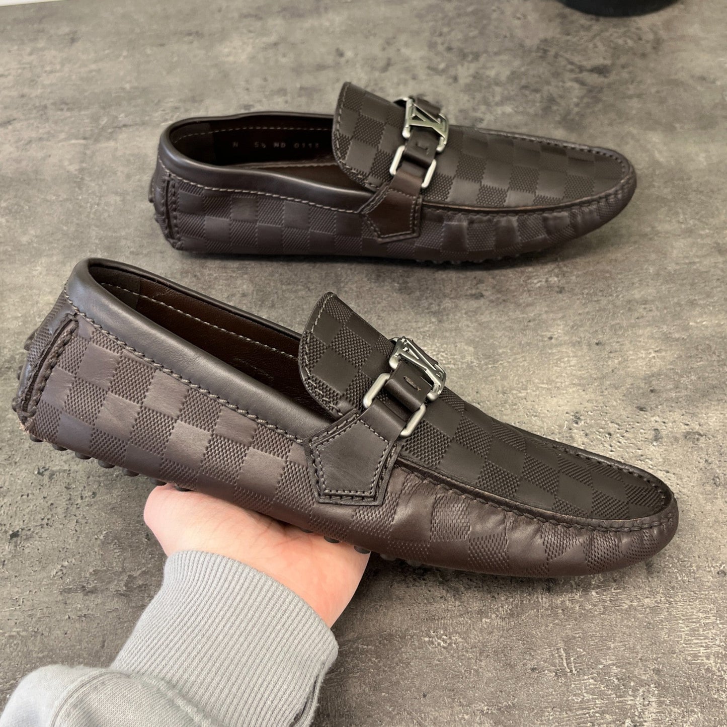 Men's Damier Hockenheim Loafers Brown Size EU 39.5 / UK 5.5